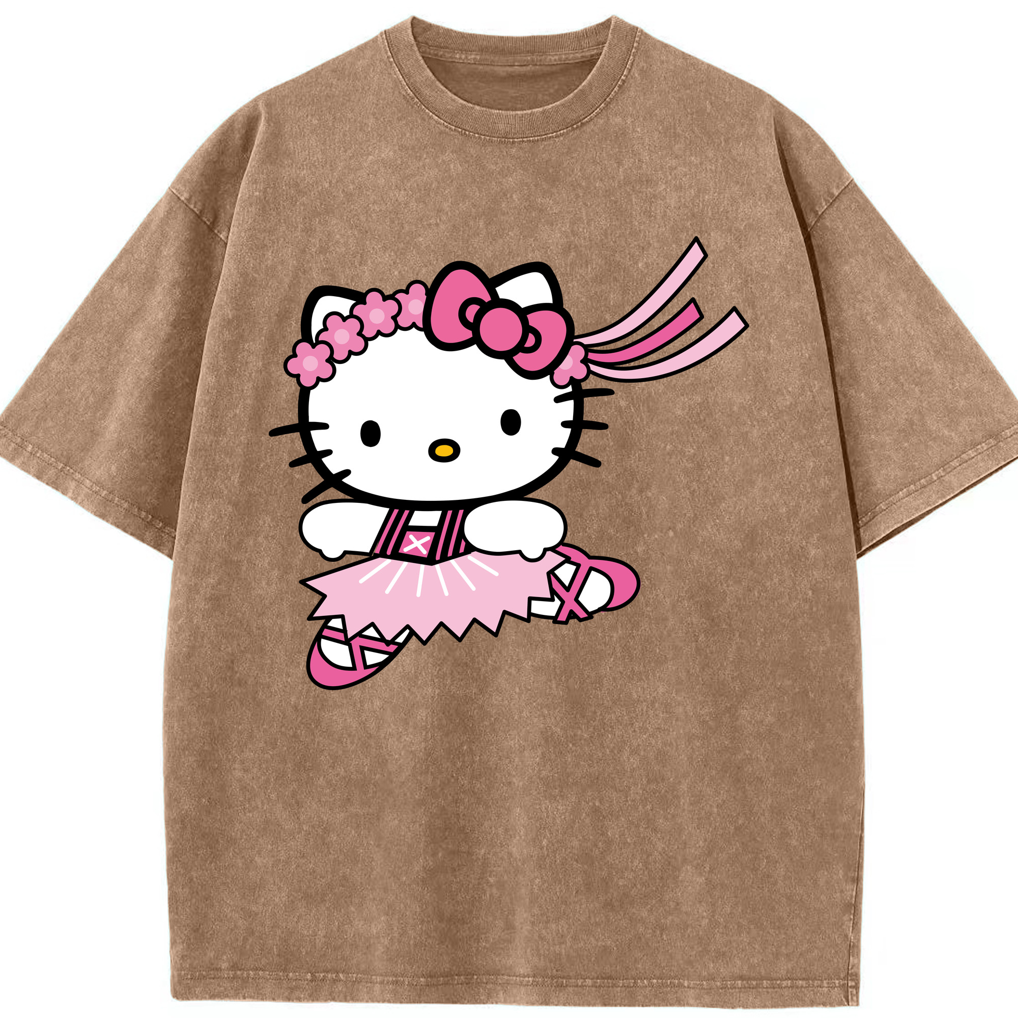 （画像用） Hello Kitty ハローキティ 綿100% ヴィンテージ風 半袖Tシャツ（フロントプリント）