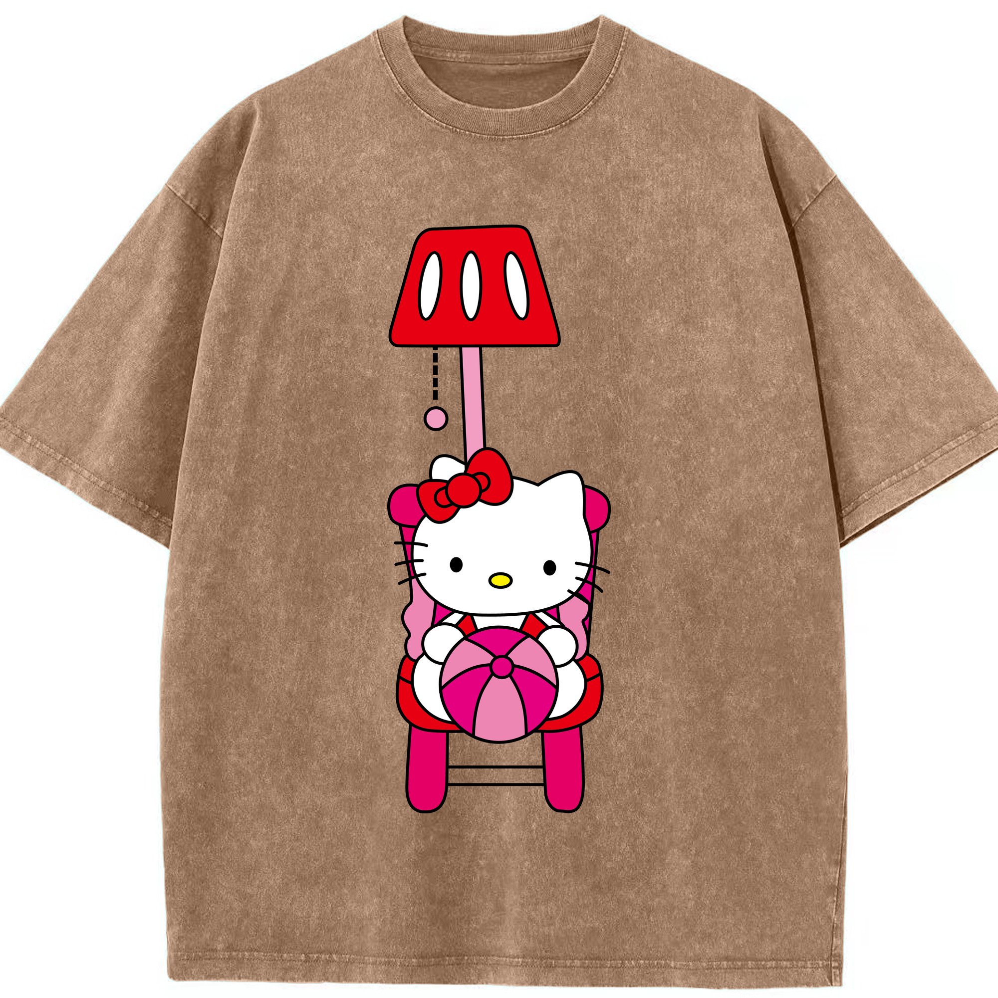 （画像用） Hello Kitty ハローキティ 綿100% ヴィンテージ風 半袖Tシャツ（フロントプリント）