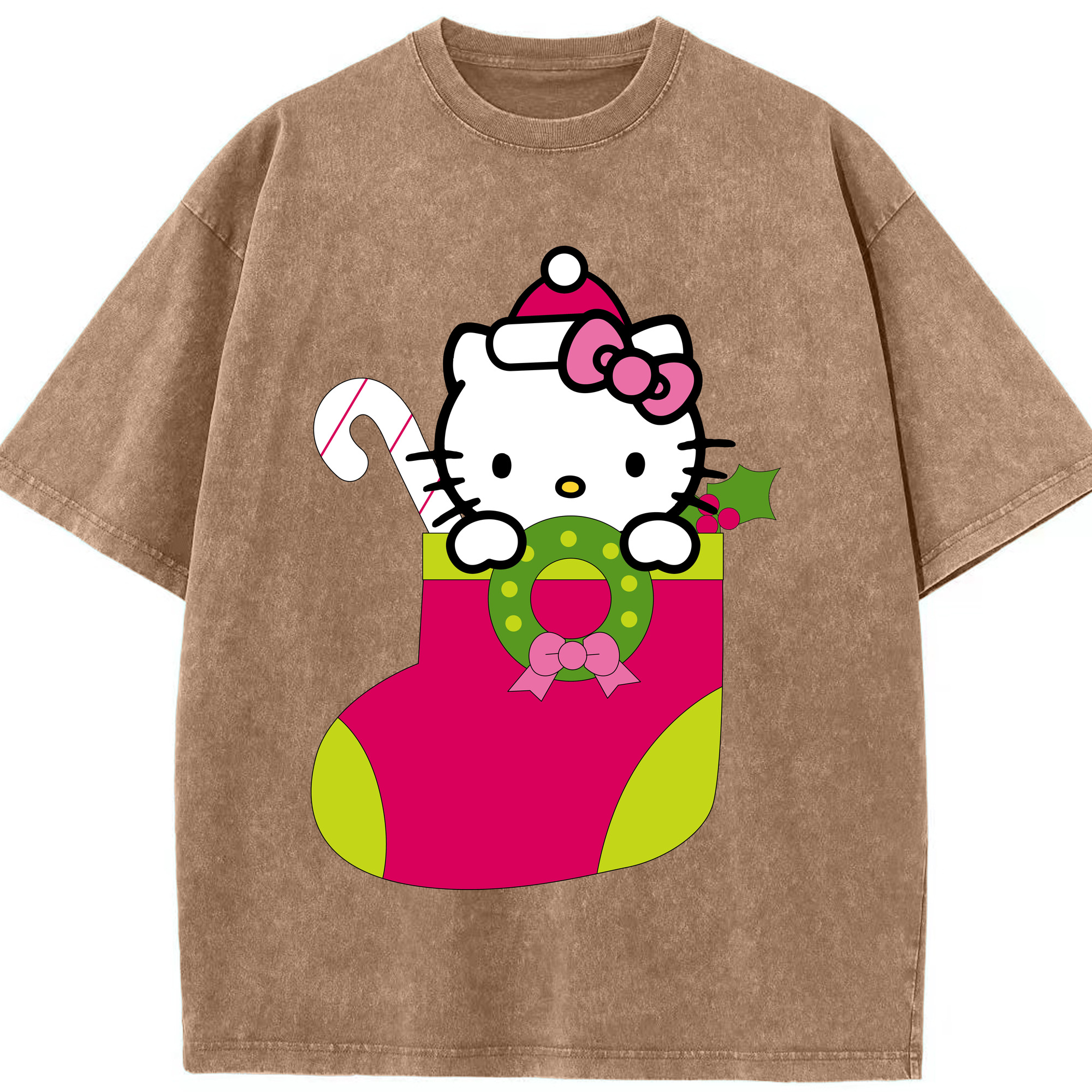 （画像用） Hello Kitty ハローキティ 綿100% ヴィンテージ風 半袖Tシャツ（フロントプリント）