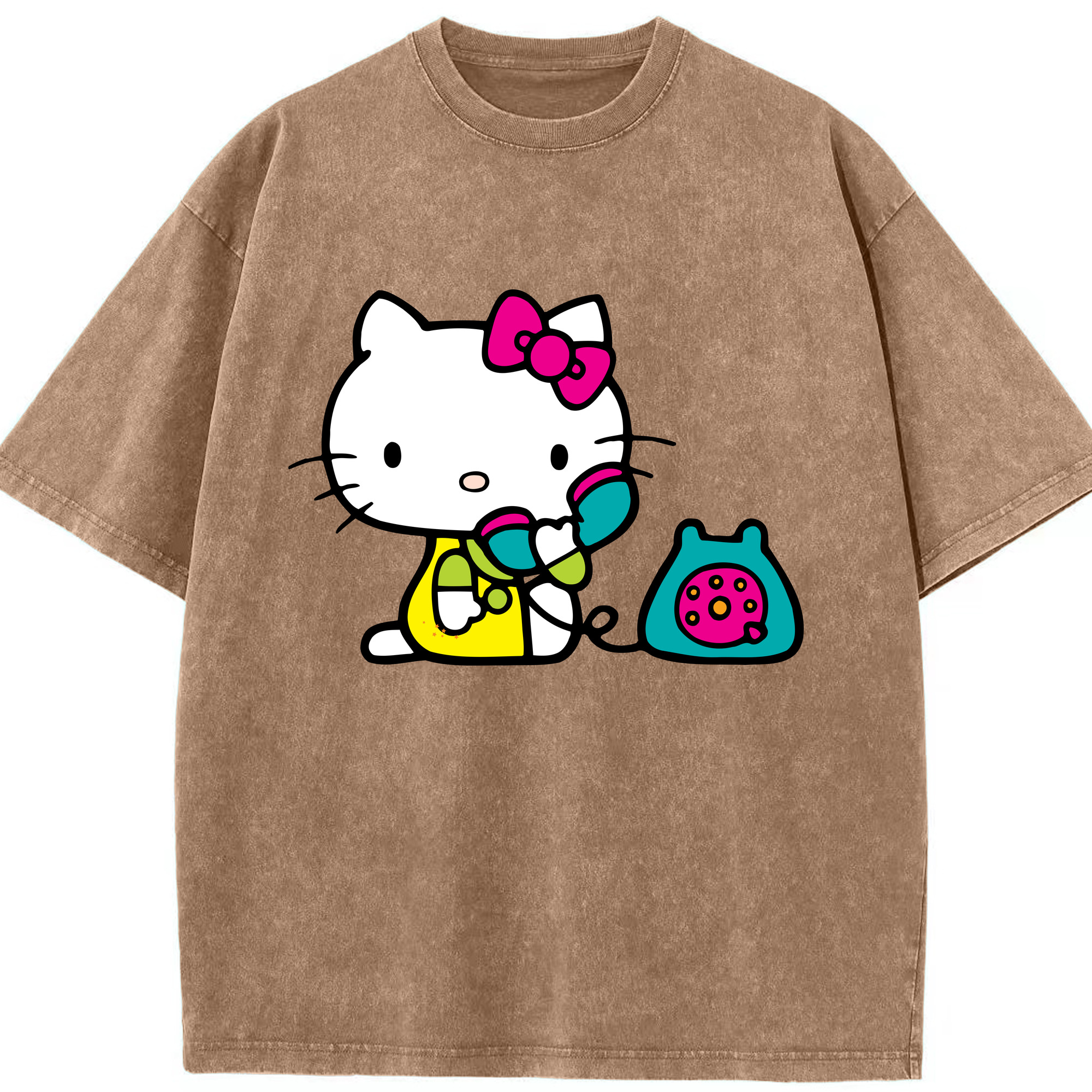 （画像用） Hello Kitty ハローキティ 綿100% ヴィンテージ風 半袖Tシャツ（フロントプリント）
