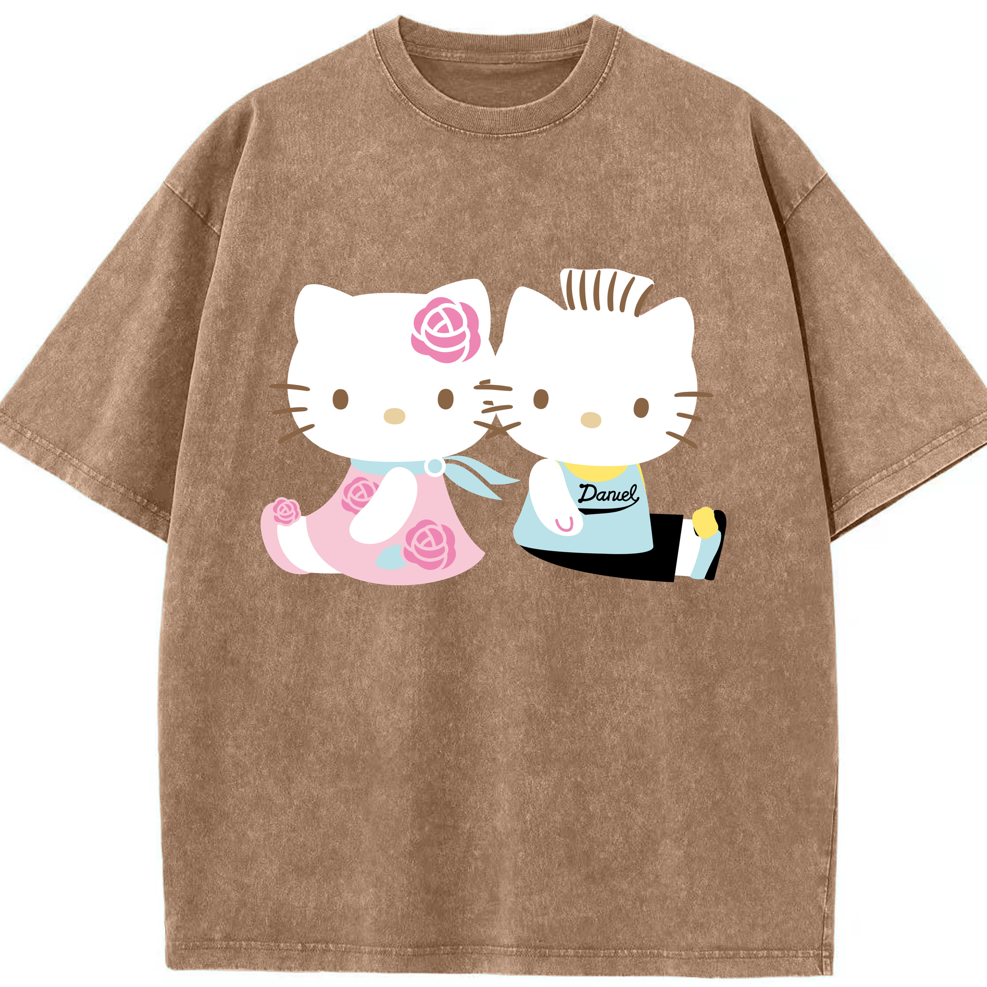 （画像用） Hello Kitty ハローキティ 綿100% ヴィンテージ風 半袖Tシャツ（フロントプリント）