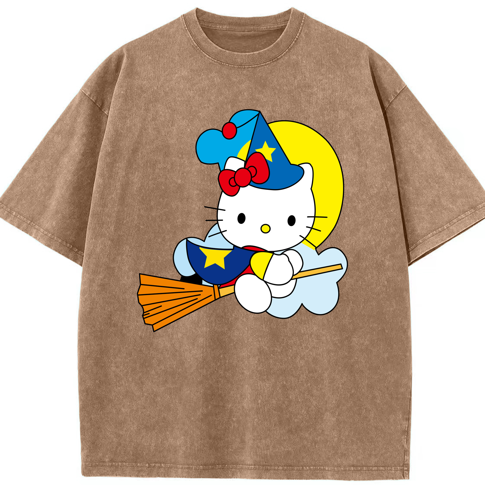 （画像用） Hello Kitty ハローキティ 綿100% ヴィンテージ風 半袖Tシャツ（フロントプリント）