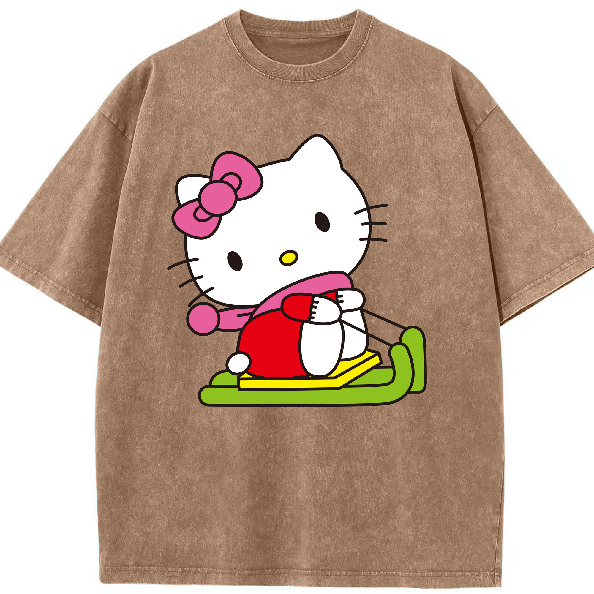 （画像用） Hello Kitty ハローキティ 綿100% ヴィンテージ風 半袖Tシャツ（フロントプリント）
