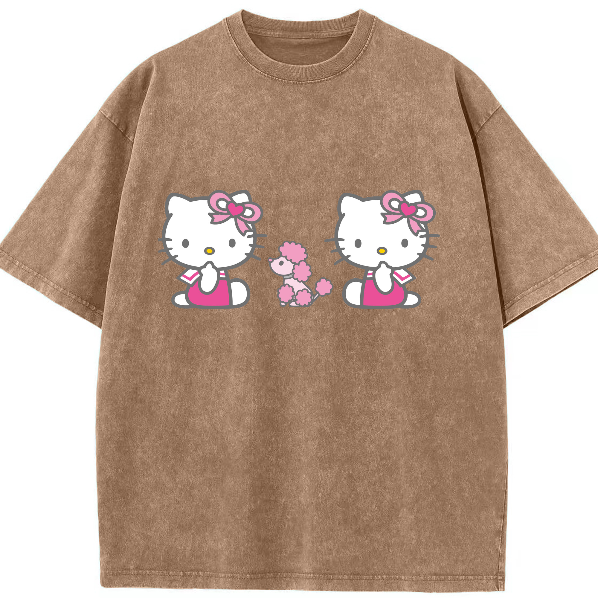 （画像用） Hello Kitty ハローキティ 綿100% ヴィンテージ風 半袖Tシャツ（フロントプリント）