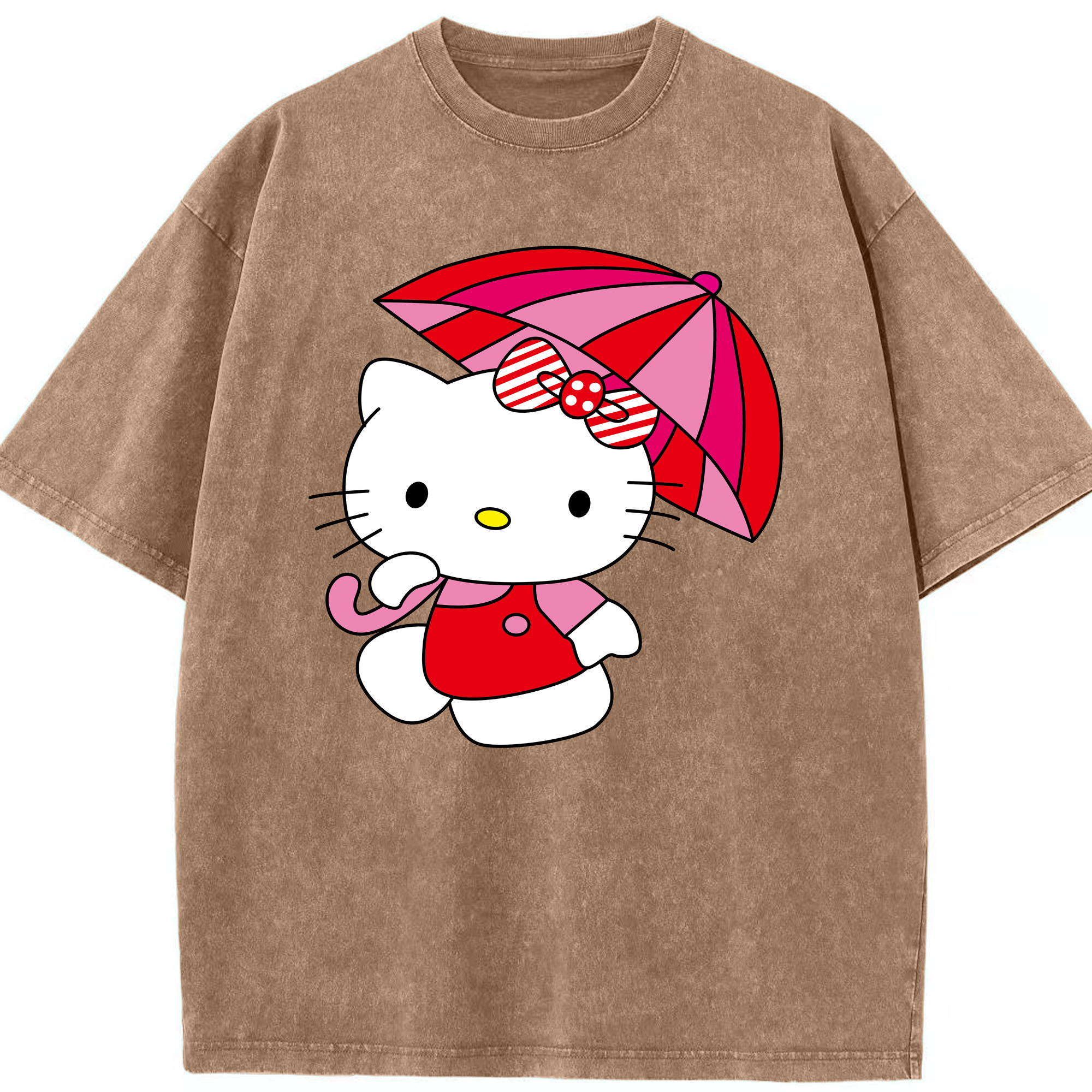 （画像用） Hello Kitty ハローキティ 綿100% ヴィンテージ風 半袖Tシャツ（フロントプリント）