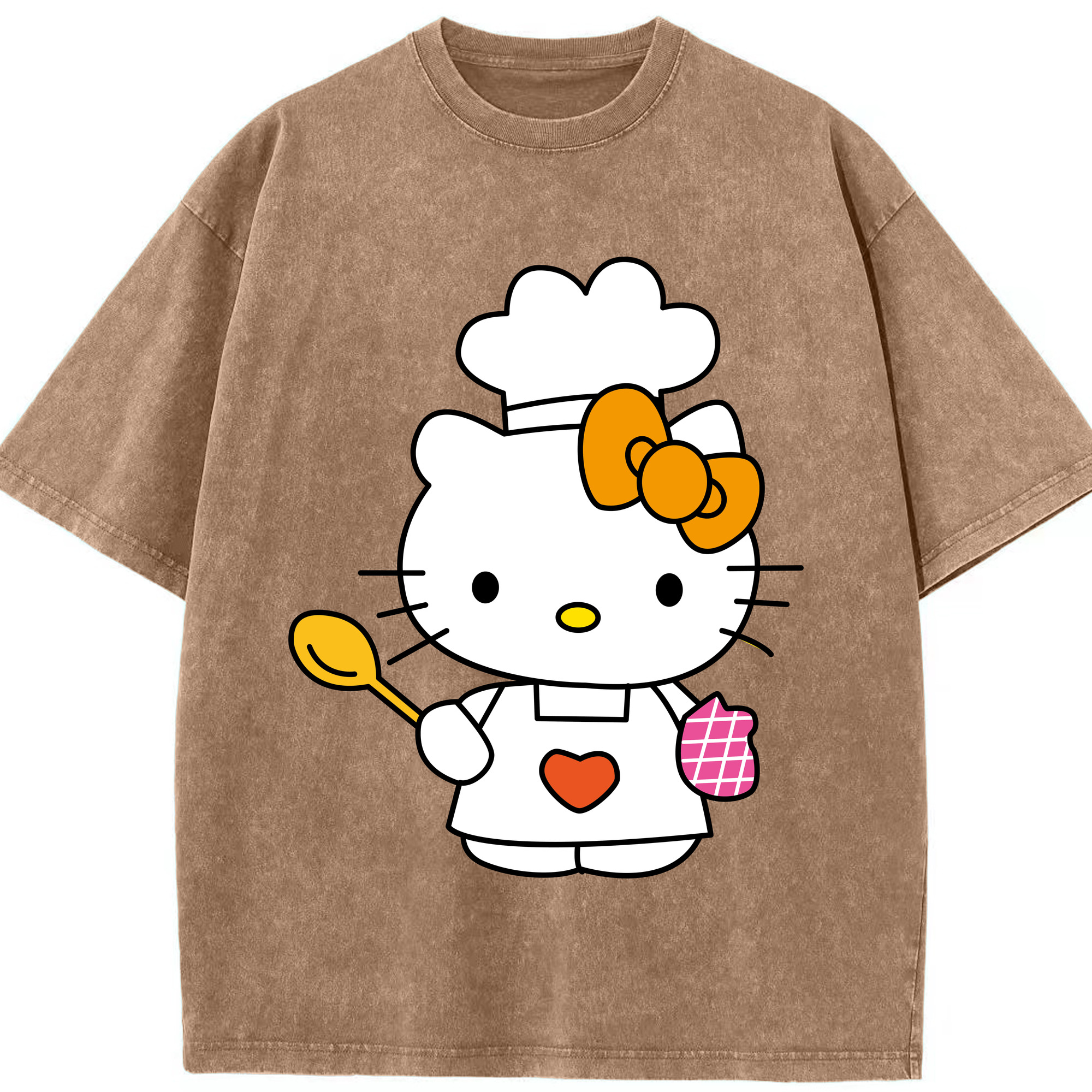 （画像用） Hello Kitty ハローキティ 綿100% ヴィンテージ風 半袖Tシャツ（フロントプリント）