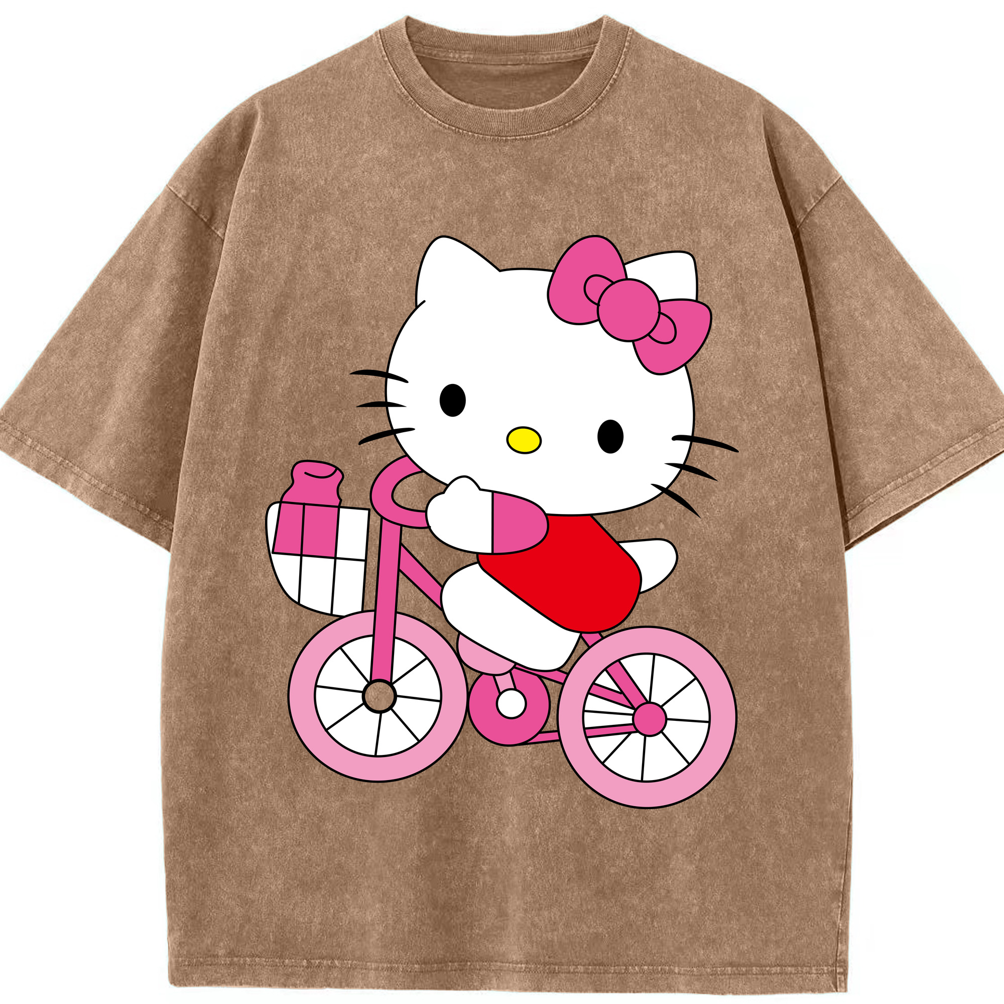 （画像用） Hello Kitty ハローキティ 綿100% ヴィンテージ風 半袖Tシャツ（フロントプリント）
