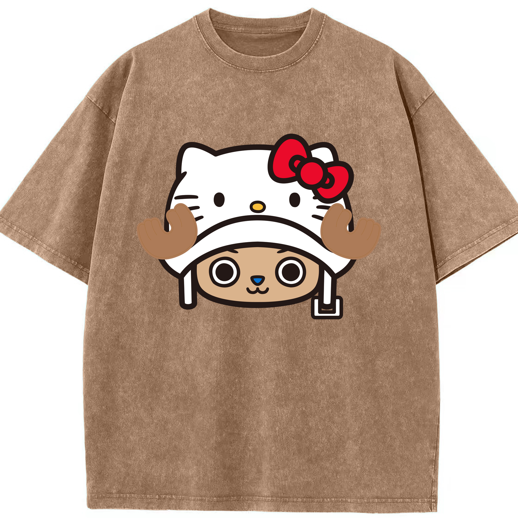 （画像用） Hello Kitty ハローキティ 綿100% ヴィンテージ風 半袖Tシャツ（フロントプリント）