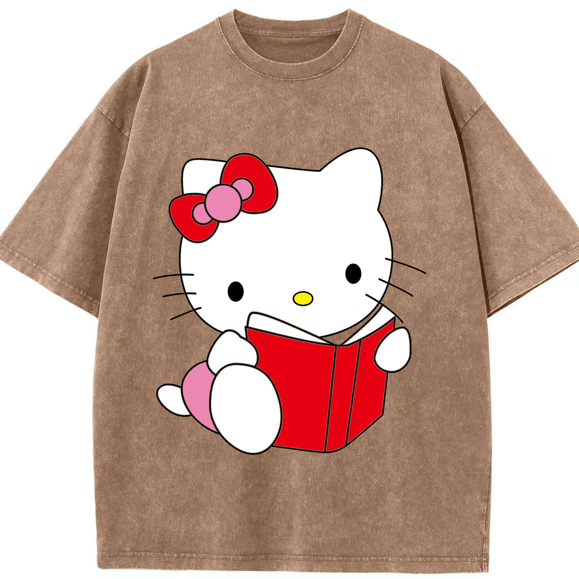 （画像用） Hello Kitty ハローキティ 綿100% ヴィンテージ風 半袖Tシャツ（フロントプリント）