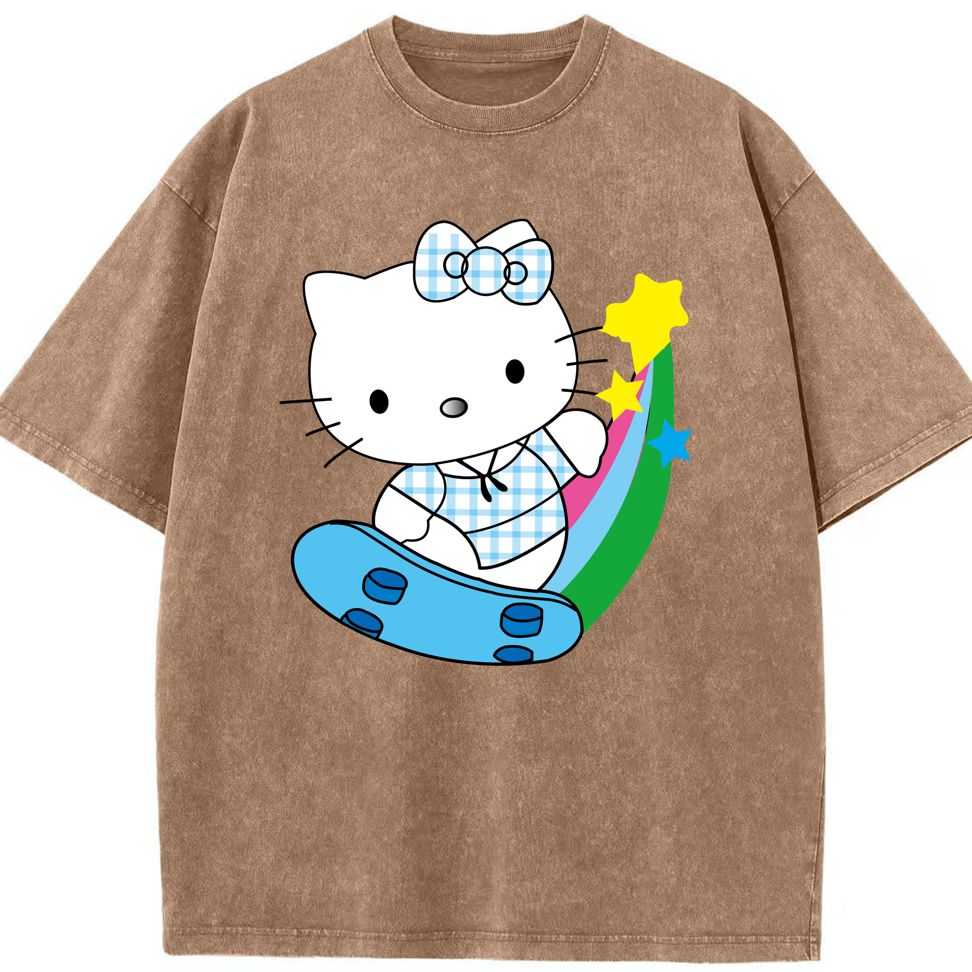 （画像用） Hello Kitty ハローキティ 綿100% ヴィンテージ風 半袖Tシャツ（フロントプリント）
