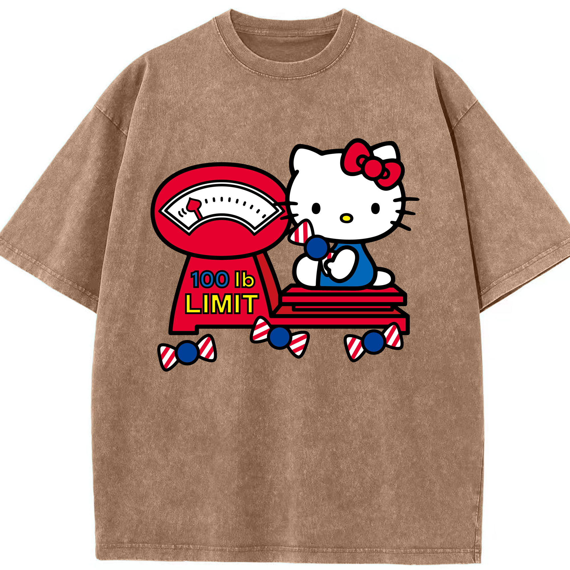 （画像用） Hello Kitty ハローキティ 綿100% ヴィンテージ風 半袖Tシャツ（フロントプリント）