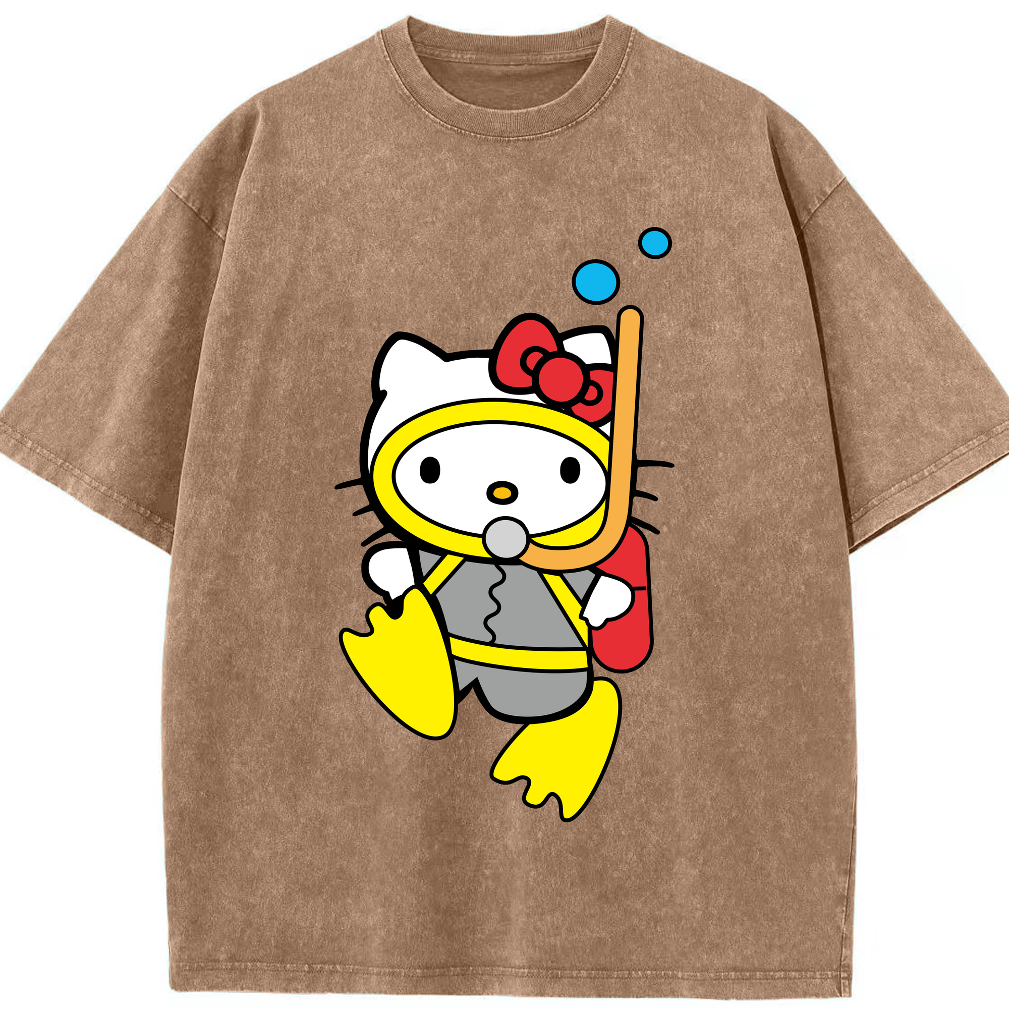 （画像用） Hello Kitty ハローキティ 綿100% ヴィンテージ風 半袖Tシャツ（フロントプリント）