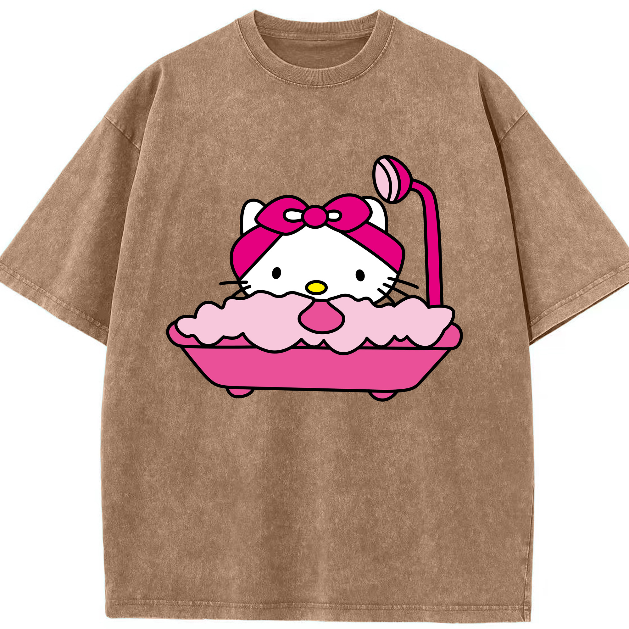 （画像用） Hello Kitty ハローキティ 綿100% ヴィンテージ風 半袖Tシャツ（フロントプリント）