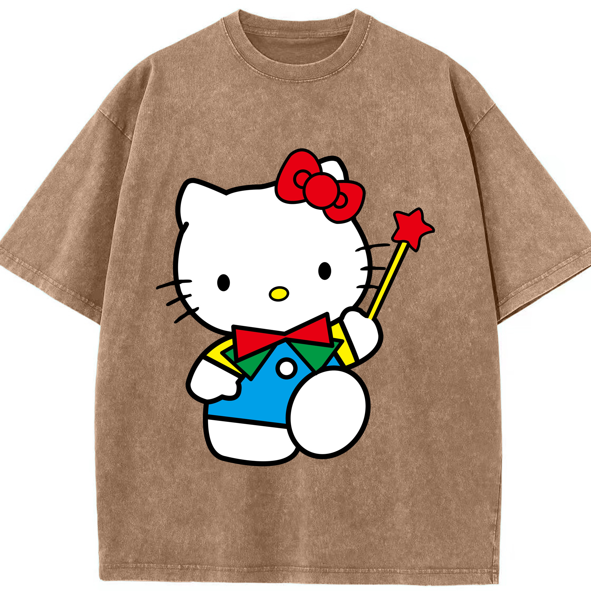 （画像用） Hello Kitty ハローキティ 綿100% ヴィンテージ風 半袖Tシャツ（フロントプリント）