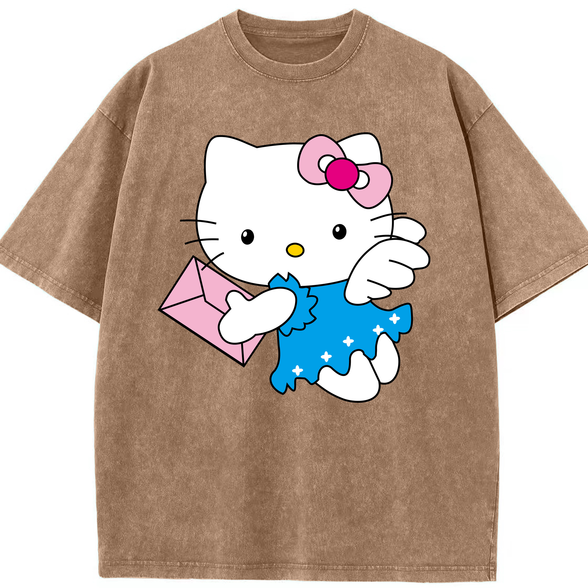 （画像用） Hello Kitty ハローキティ 綿100% ヴィンテージ風 半袖Tシャツ（フロントプリント）