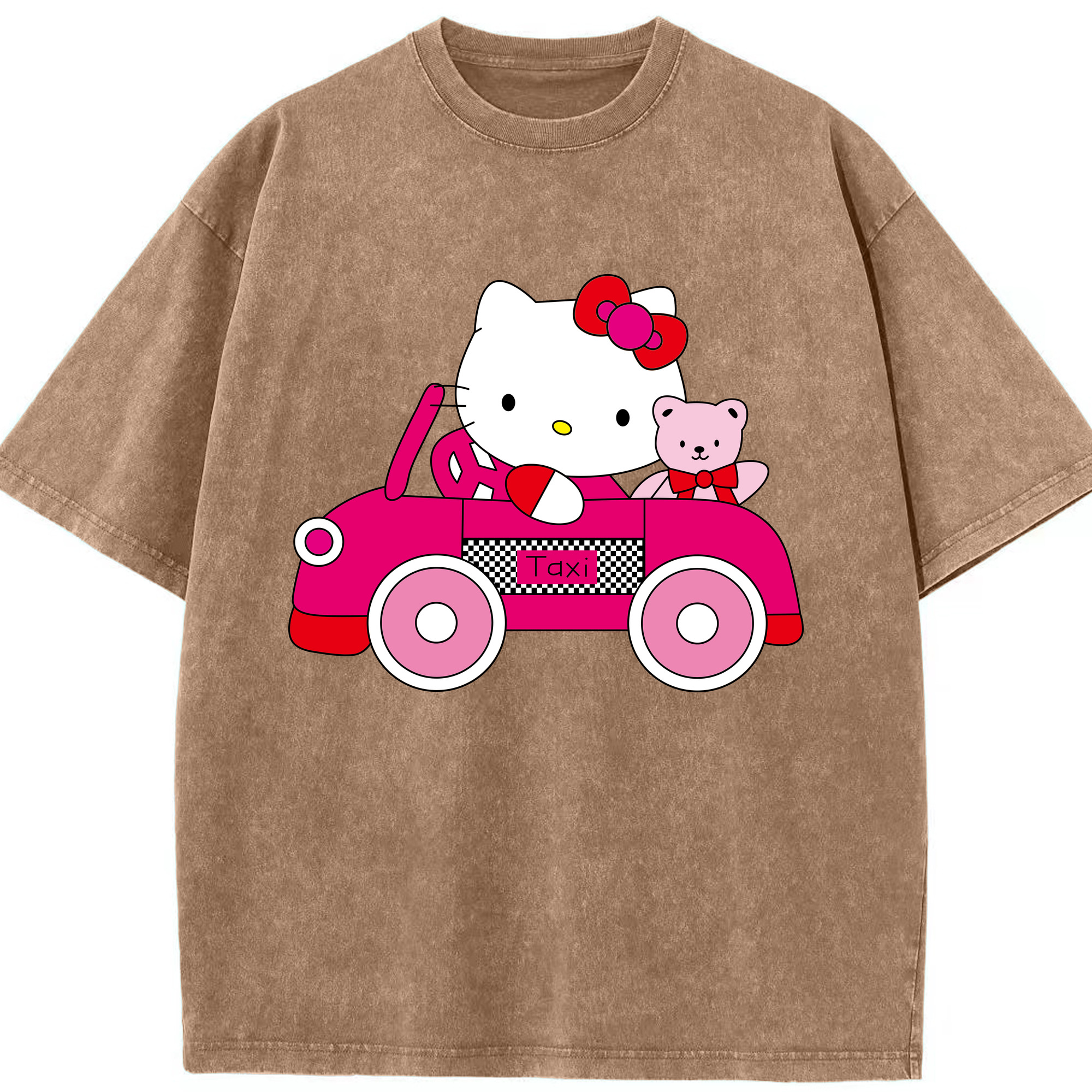 （画像用） Hello Kitty ハローキティ 綿100% ヴィンテージ風 半袖Tシャツ（フロントプリント）