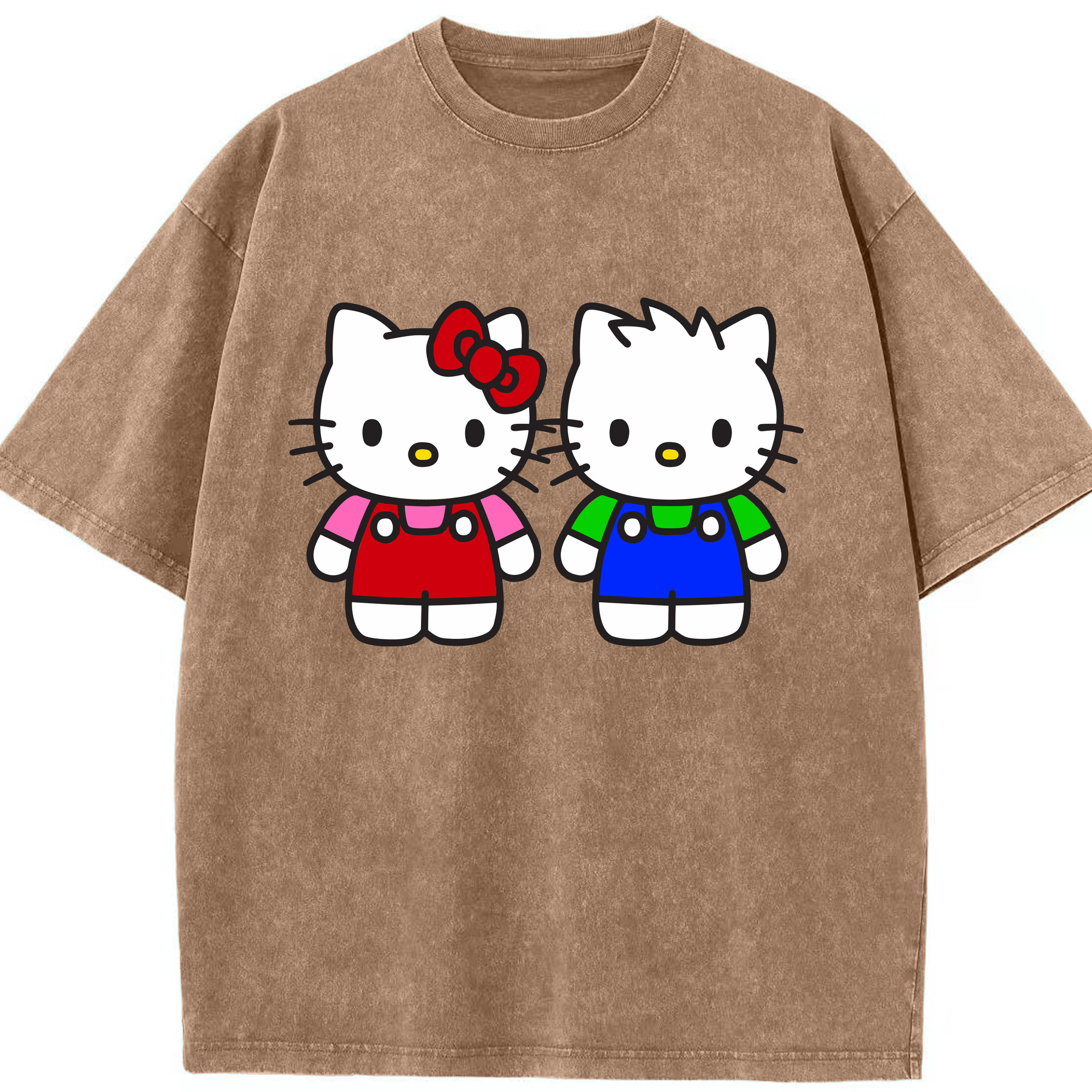 （画像用） Hello Kitty ハローキティ 綿100% ヴィンテージ風 半袖Tシャツ（フロントプリント）