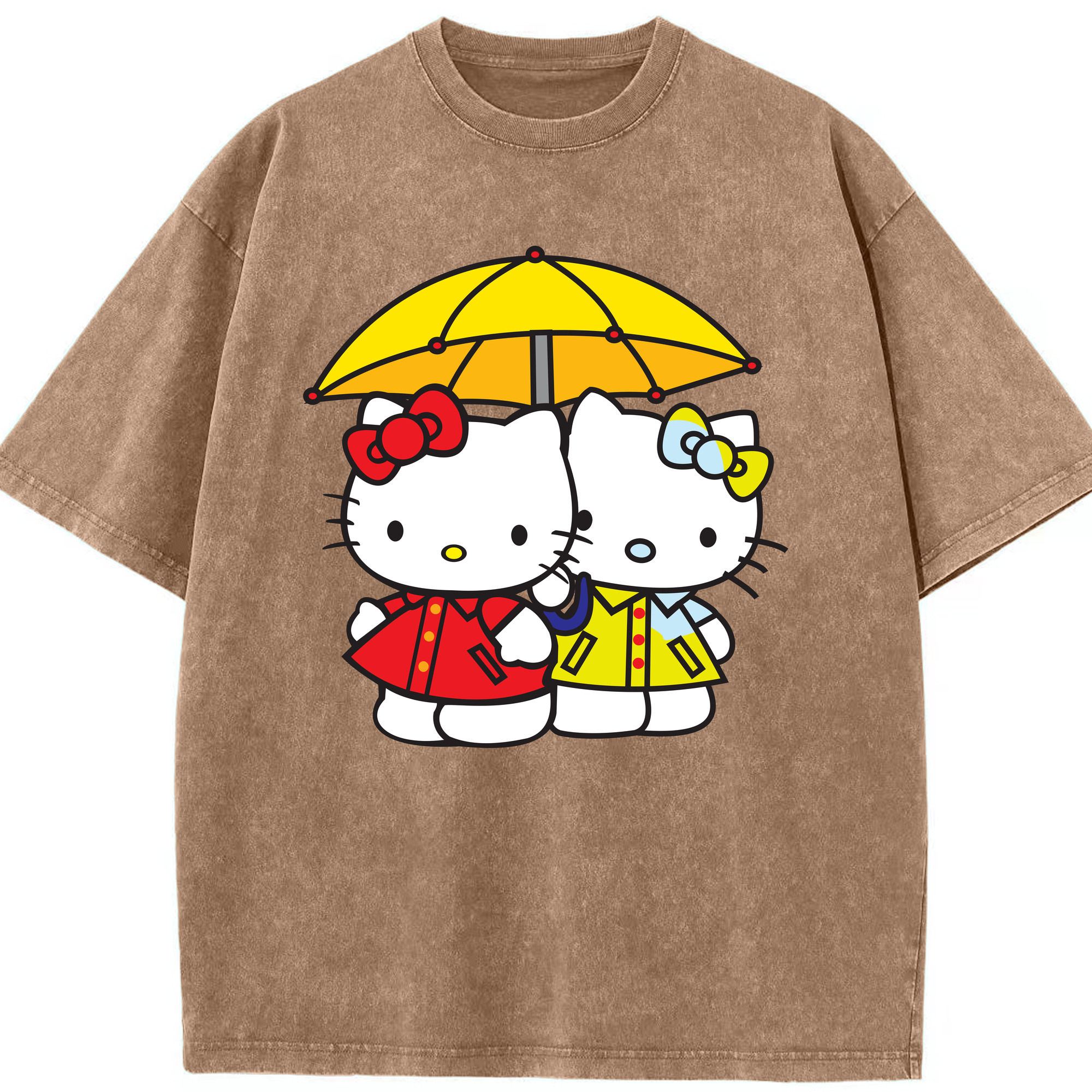 （画像用） Hello Kitty ハローキティ 綿100% ヴィンテージ風 半袖Tシャツ（フロントプリント）