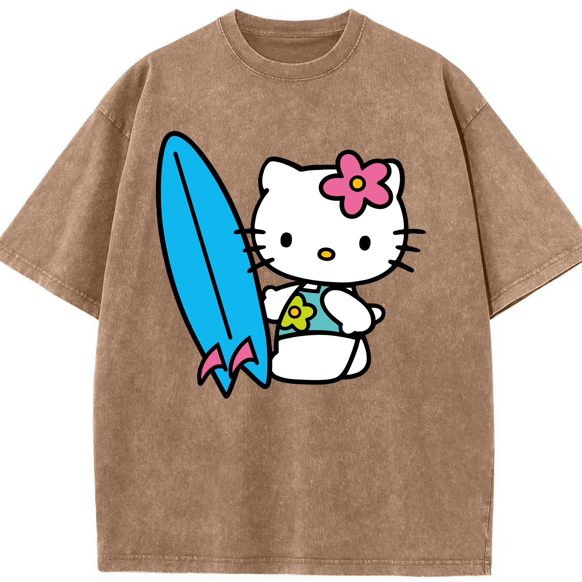 （画像用） Hello Kitty ハローキティ 綿100% ヴィンテージ風 半袖Tシャツ（フロントプリント）
