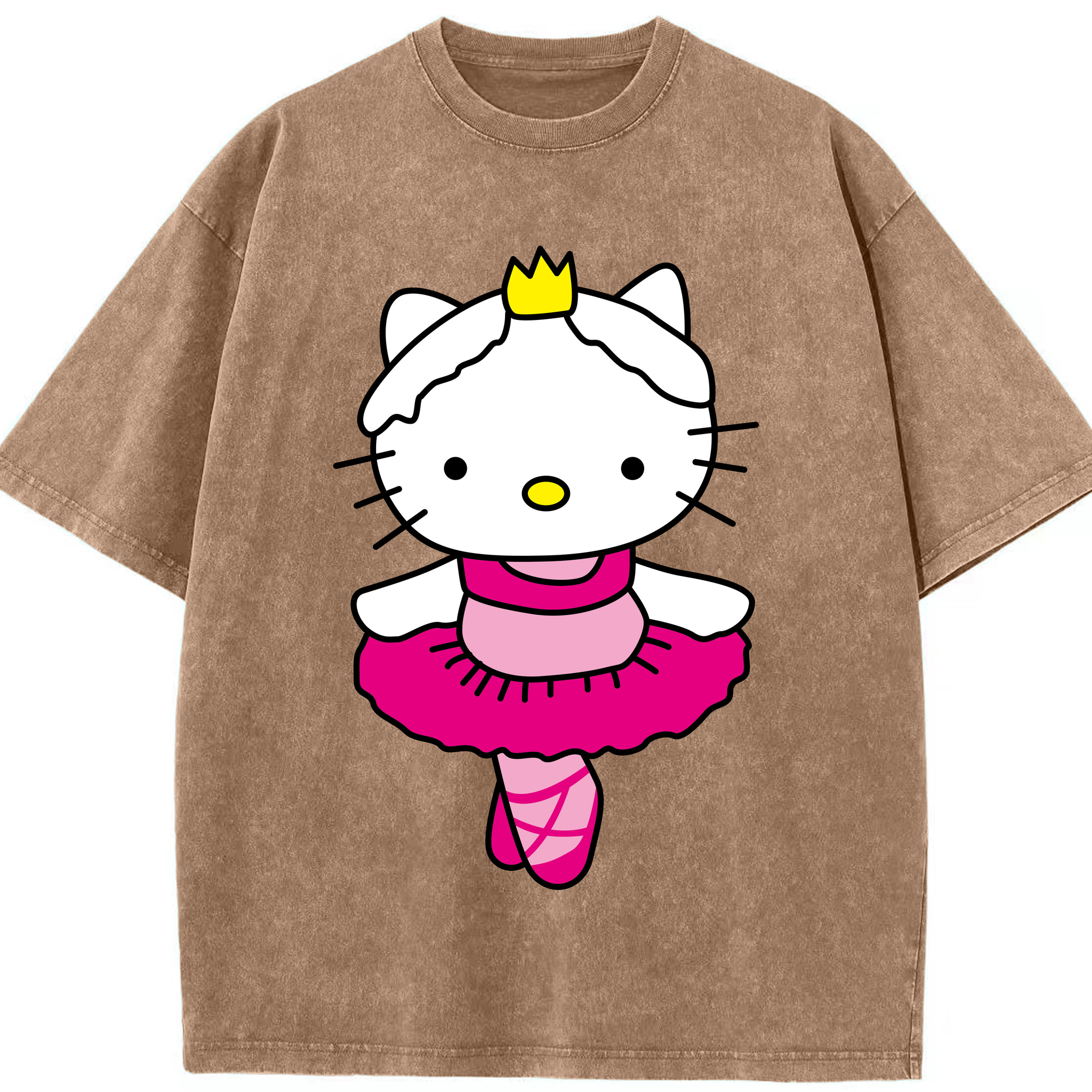 （画像用） Hello Kitty ハローキティ 綿100% ヴィンテージ風 半袖Tシャツ（フロントプリント）
