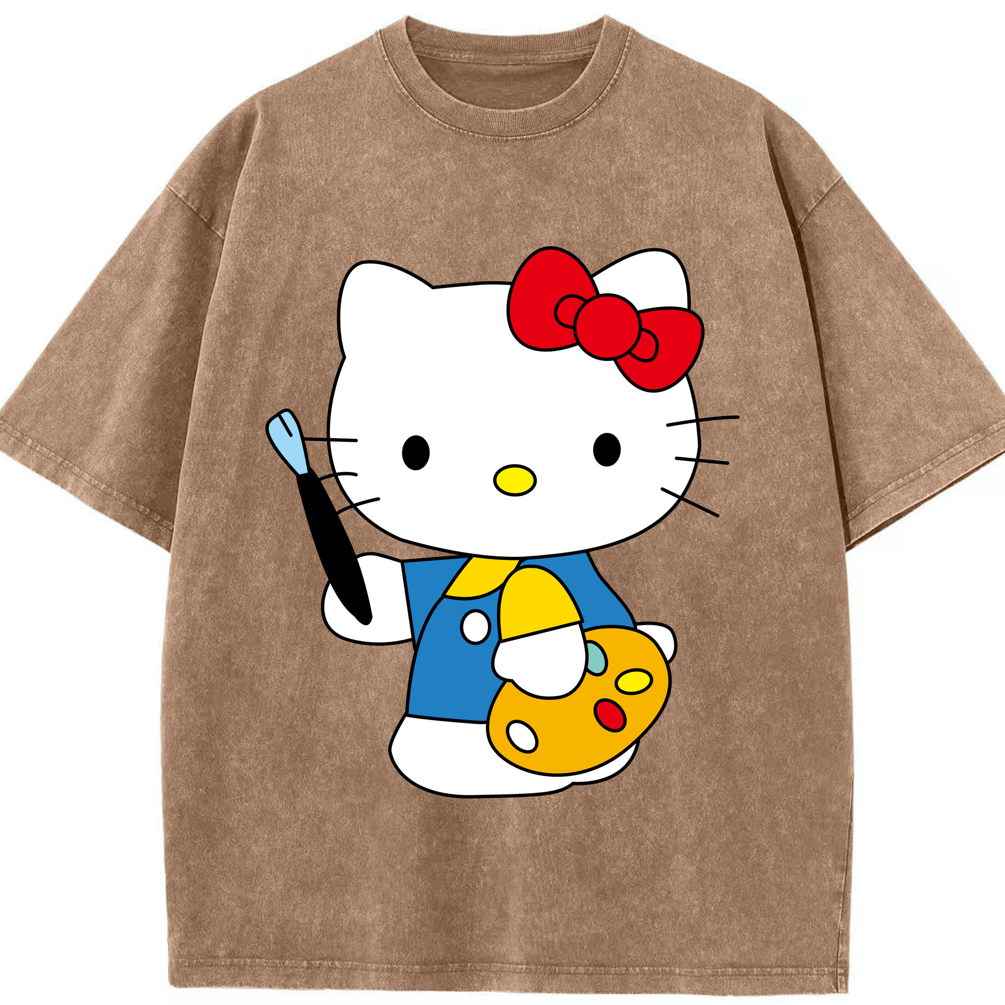 （画像用） Hello Kitty ハローキティ 綿100% ヴィンテージ風 半袖Tシャツ（フロントプリント）