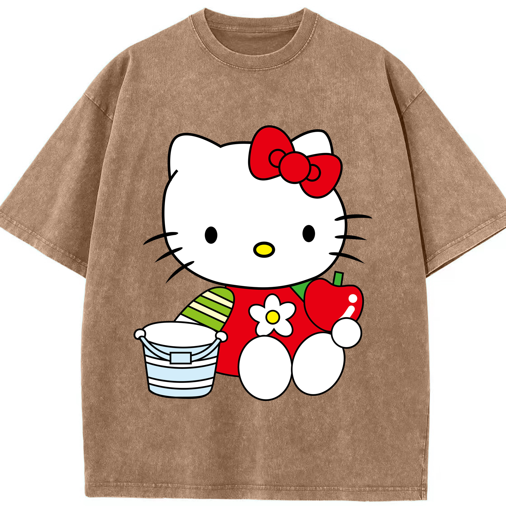 （画像用） Hello Kitty ハローキティ 綿100% ヴィンテージ風 半袖Tシャツ（フロントプリント）