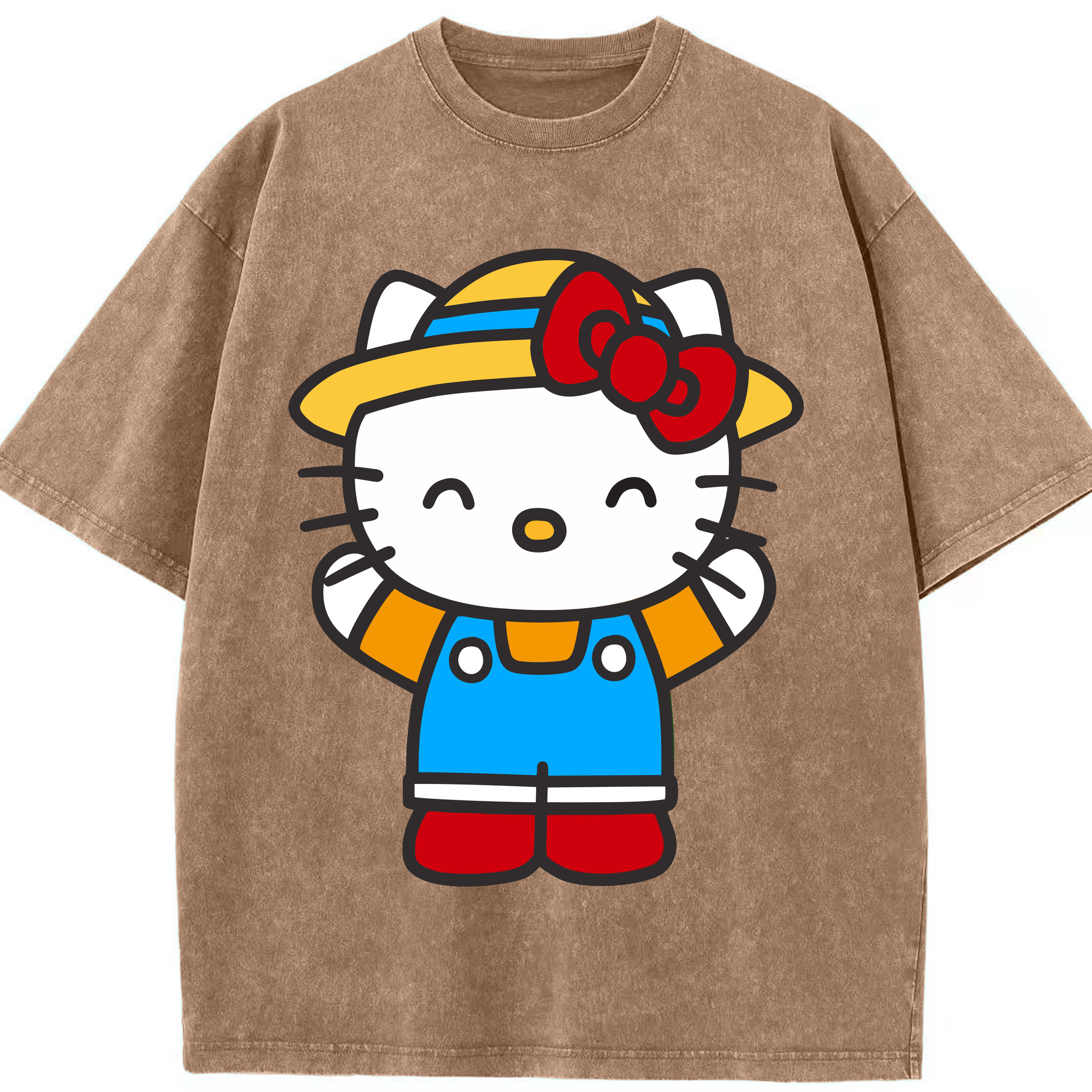 （画像用） Hello Kitty ハローキティ 綿100% ヴィンテージ風 半袖Tシャツ（フロントプリント）