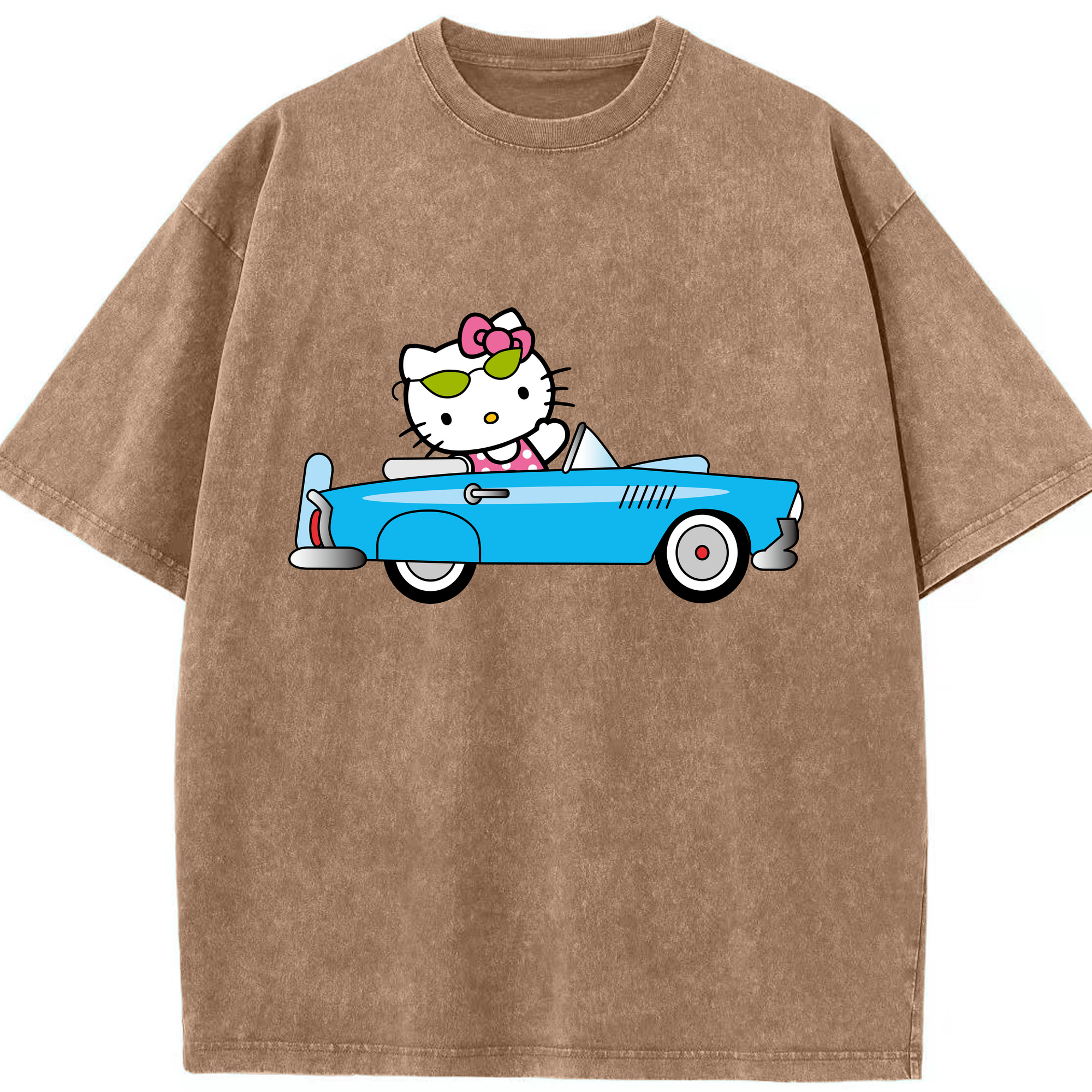 （画像用） Hello Kitty ハローキティ 綿100% ヴィンテージ風 半袖Tシャツ（フロントプリント）
