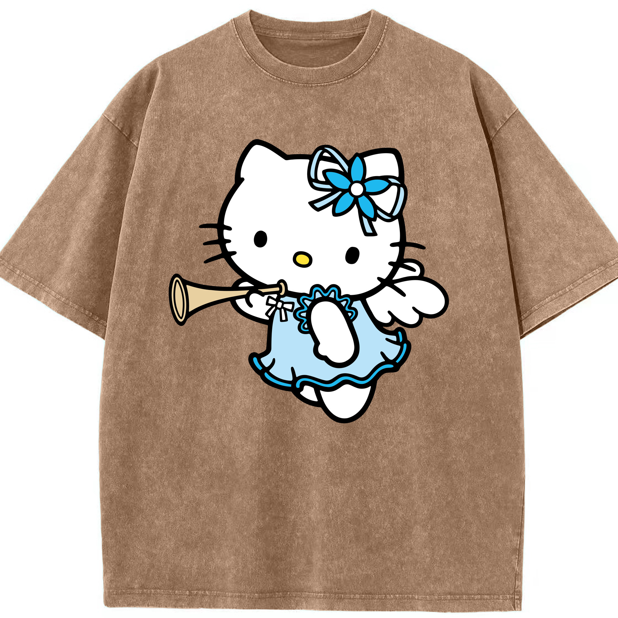 （画像用） Hello Kitty ハローキティ 綿100% ヴィンテージ風 半袖Tシャツ（フロントプリント）