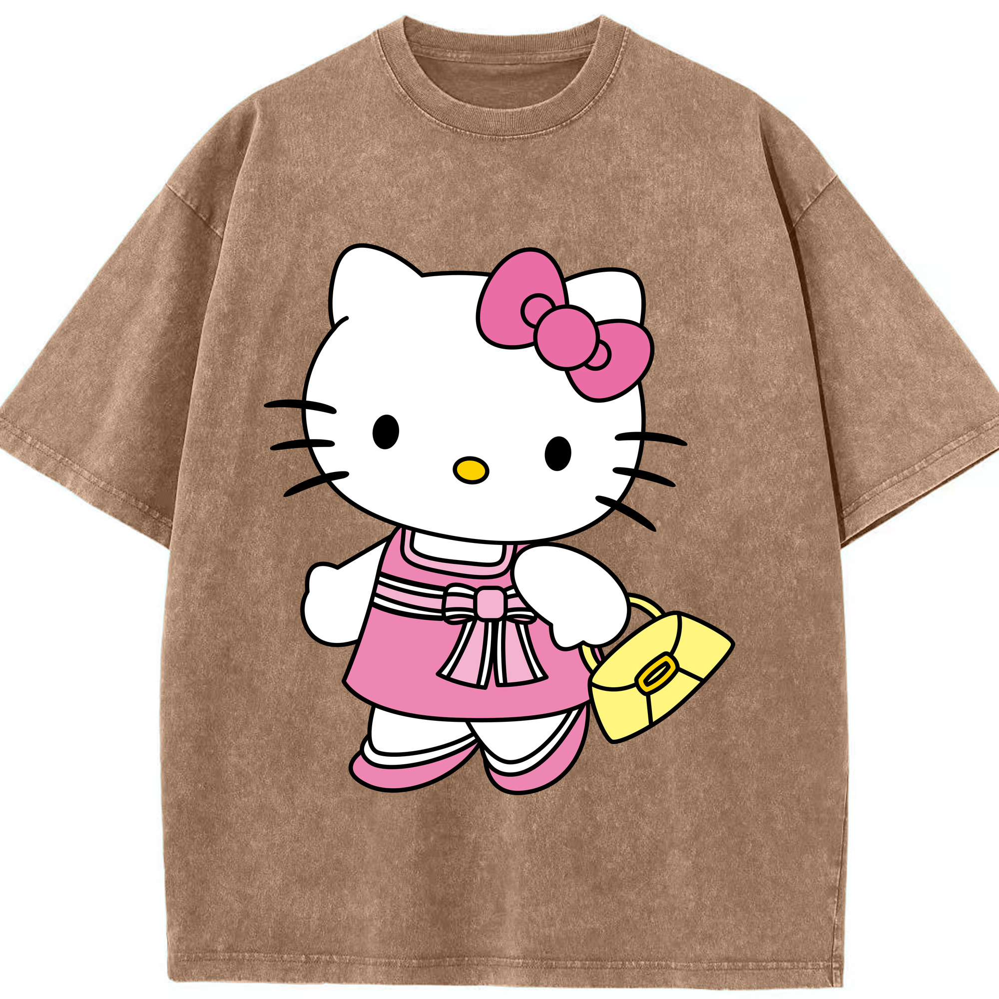 （画像用） Hello Kitty ハローキティ 綿100% ヴィンテージ風 半袖Tシャツ（フロントプリント）