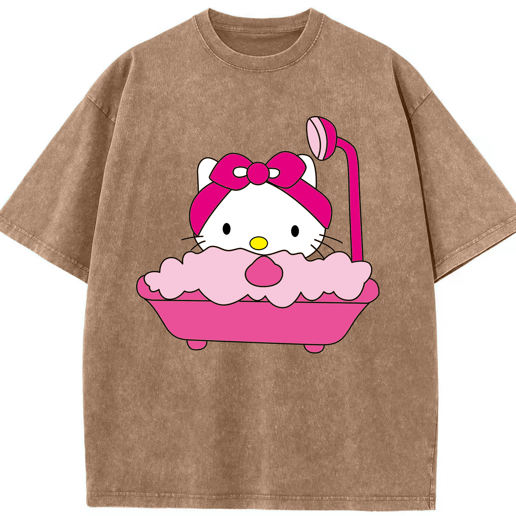 （画像用） Hello Kitty ハローキティ 綿100% ヴィンテージ風 半袖Tシャツ（フロントプリント）