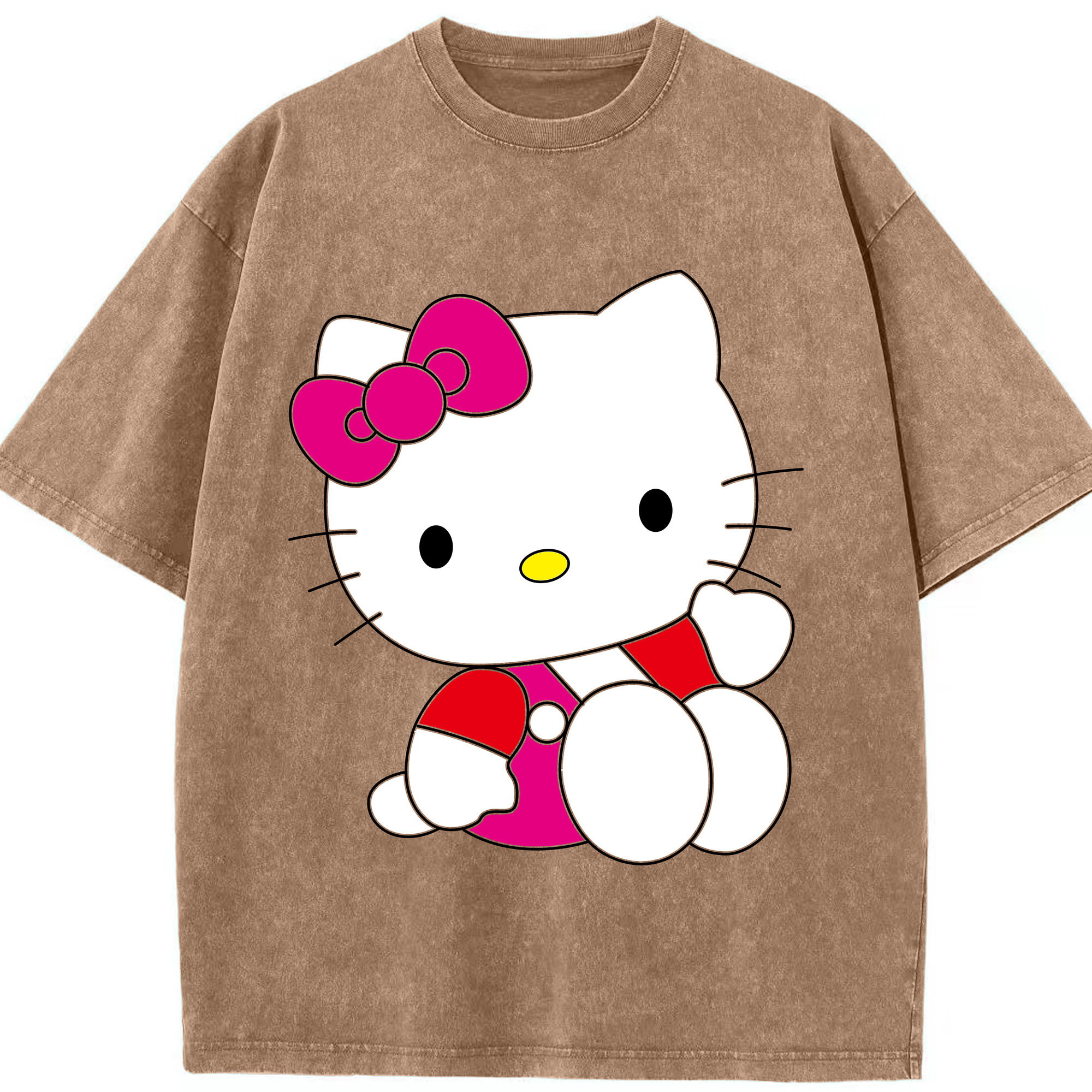 （画像用） Hello Kitty ハローキティ 綿100% ヴィンテージ風 半袖Tシャツ（フロントプリント）
