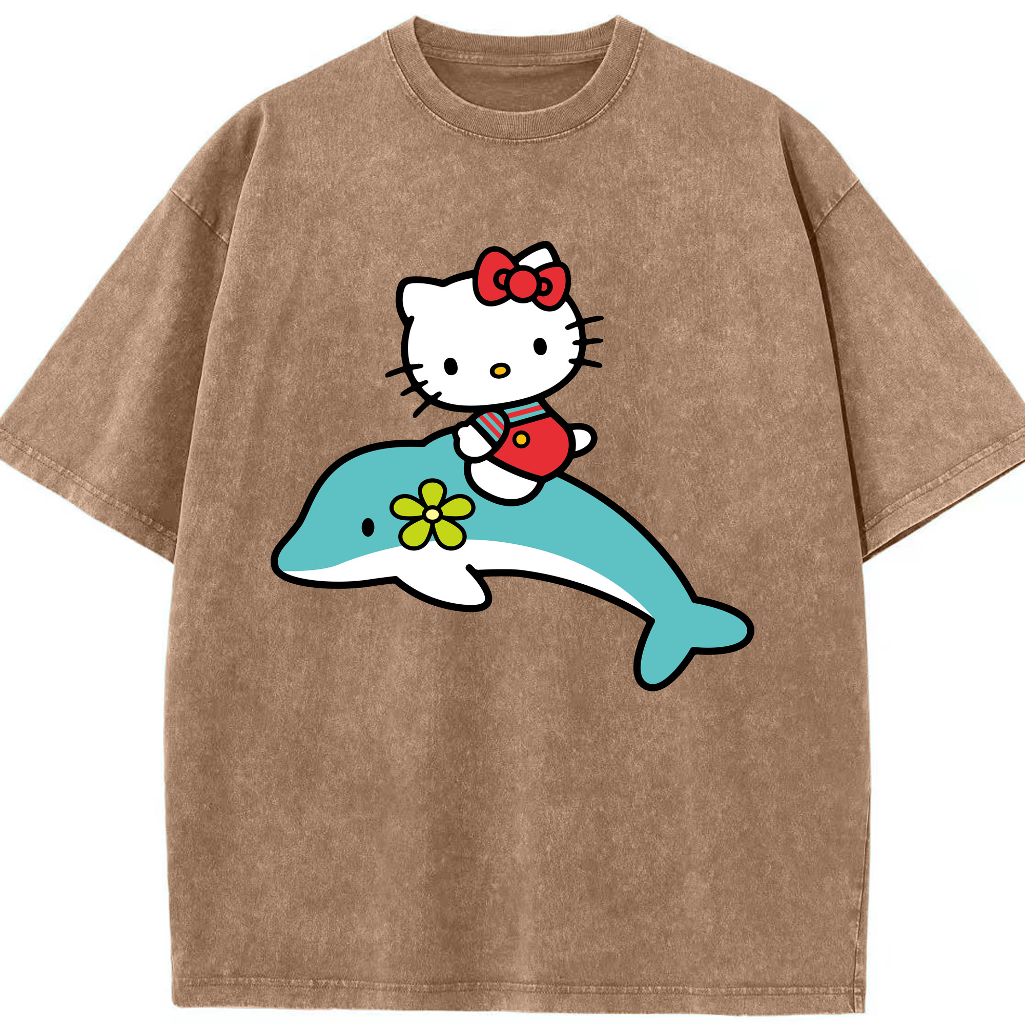 （画像用） Hello Kitty ハローキティ 綿100% ヴィンテージ風 半袖Tシャツ（フロントプリント）