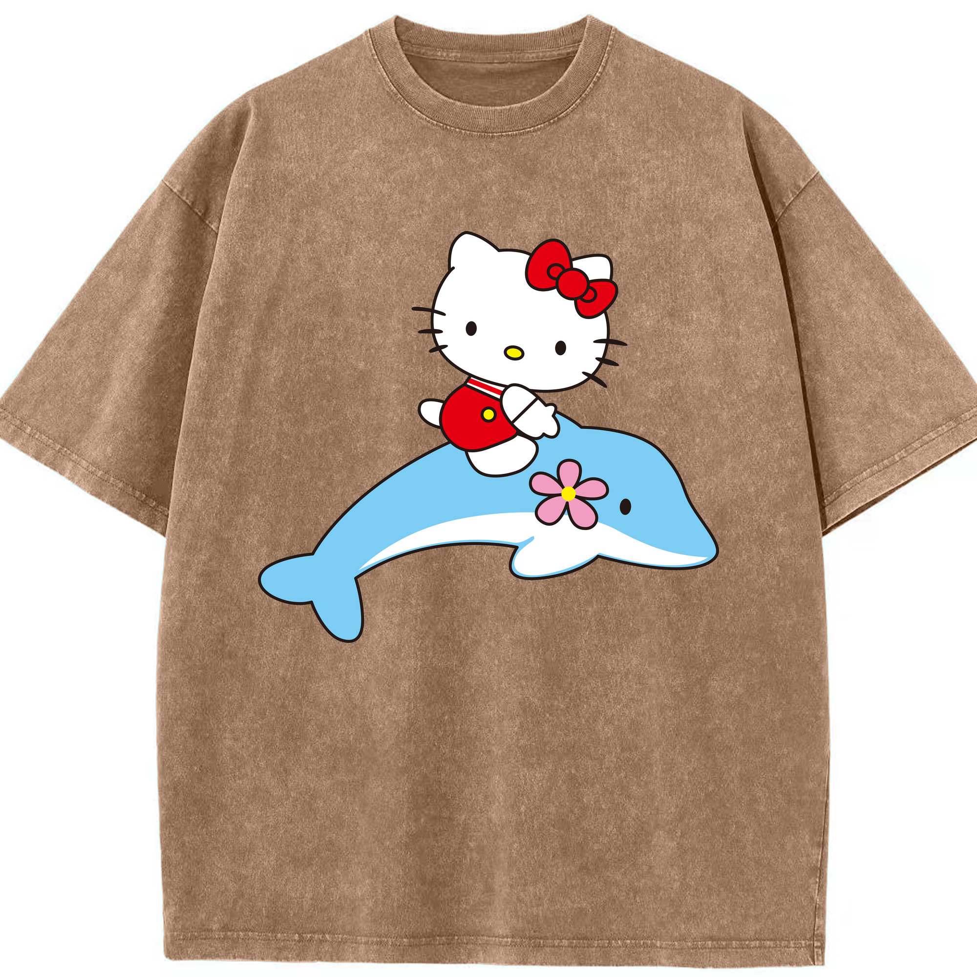 （画像用） Hello Kitty ハローキティ 綿100% ヴィンテージ風 半袖Tシャツ（フロントプリント）