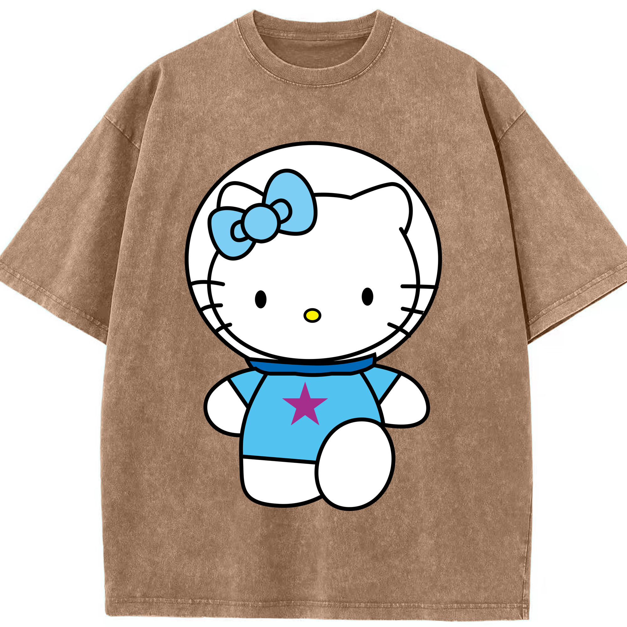 （画像用） Hello Kitty ハローキティ 綿100% ヴィンテージ風 半袖Tシャツ（フロントプリント）