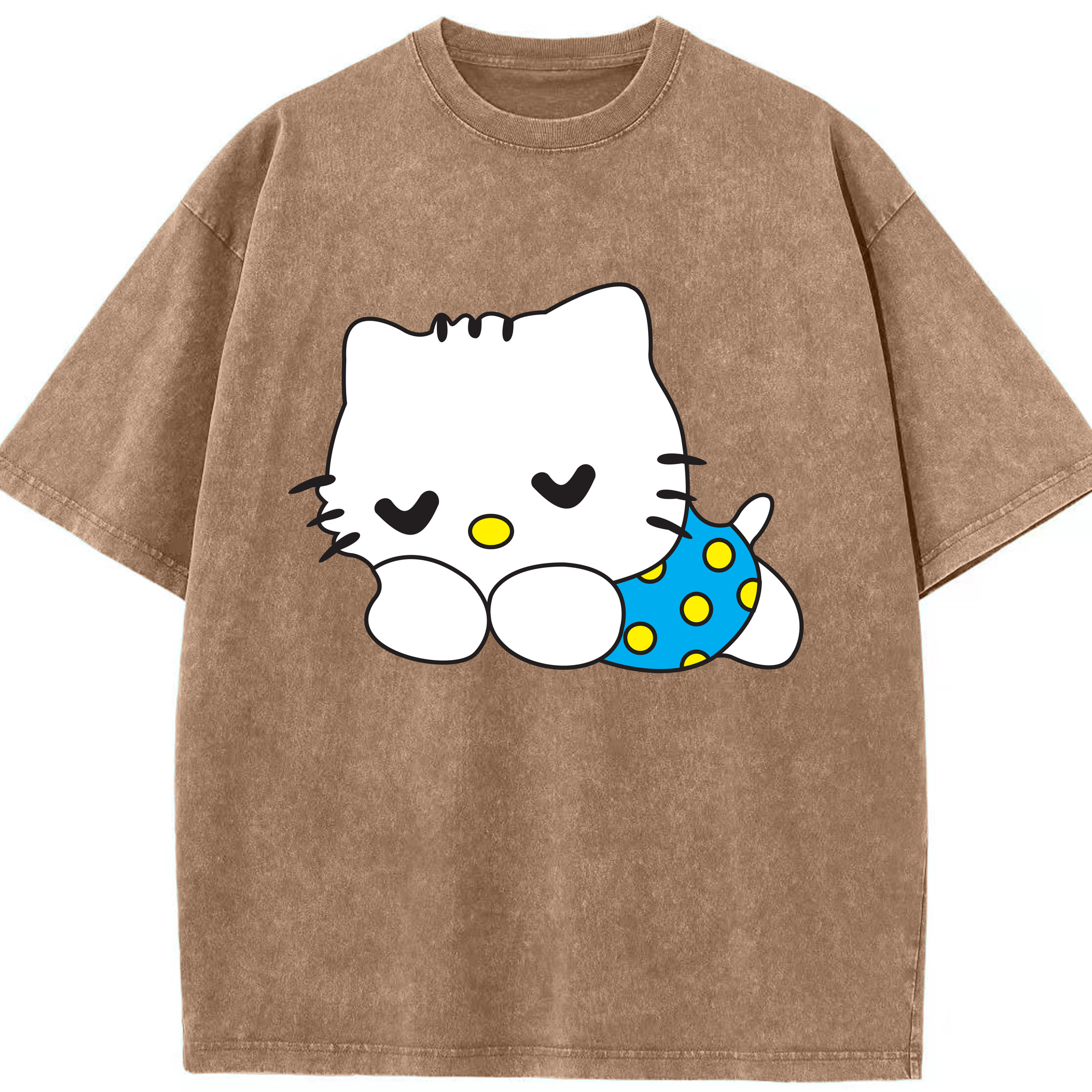 （画像用） Hello Kitty ハローキティ 綿100% ヴィンテージ風 半袖Tシャツ（フロントプリント）