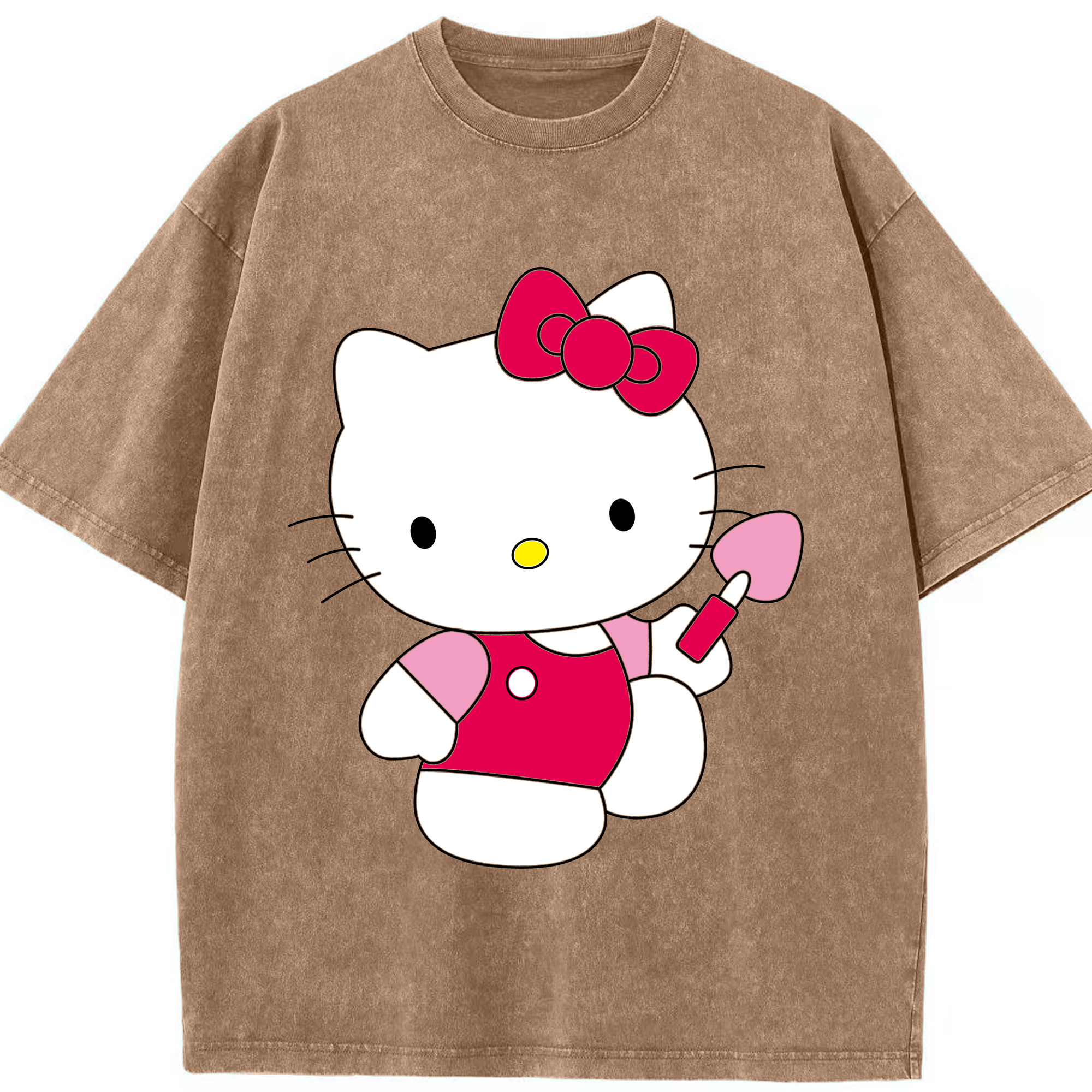 （画像用） Hello Kitty ハローキティ 綿100% ヴィンテージ風 半袖Tシャツ（フロントプリント）