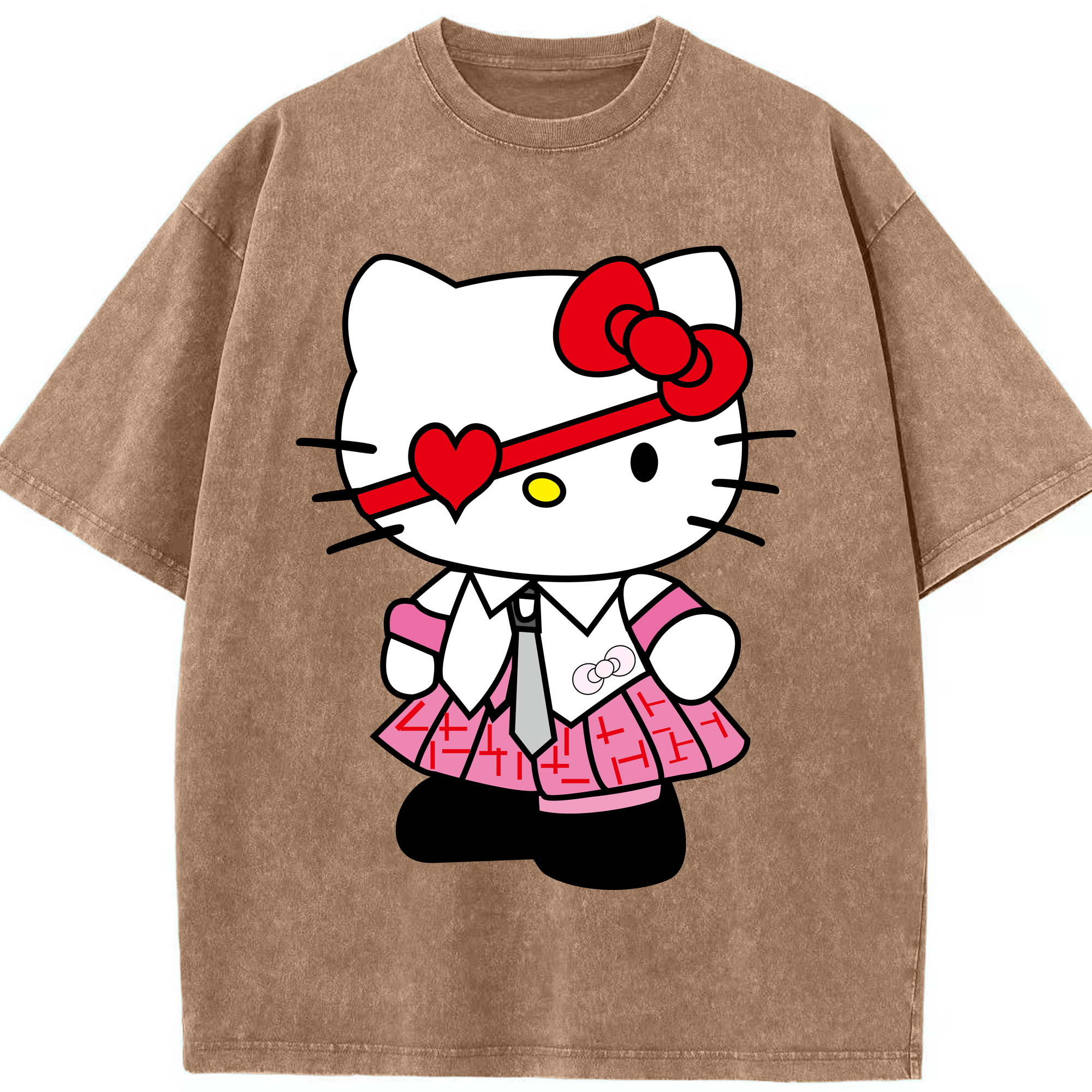 （画像用） Hello Kitty ハローキティ 綿100% ヴィンテージ風 半袖Tシャツ（フロントプリント）