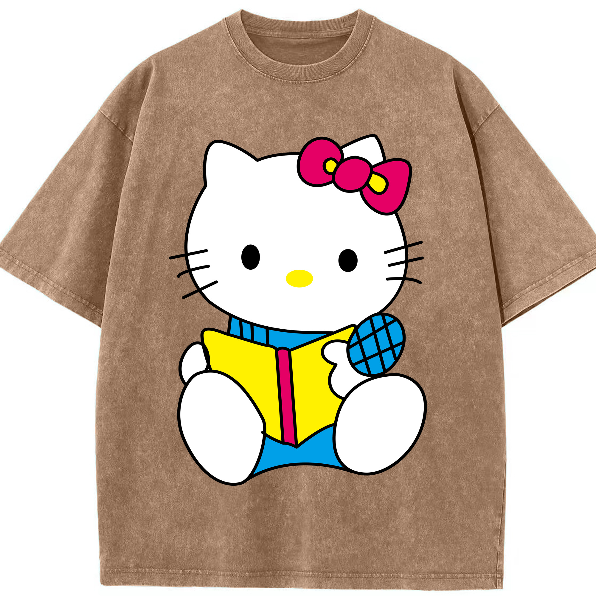 （画像用） Hello Kitty ハローキティ 綿100% ヴィンテージ風 半袖Tシャツ（フロントプリント）