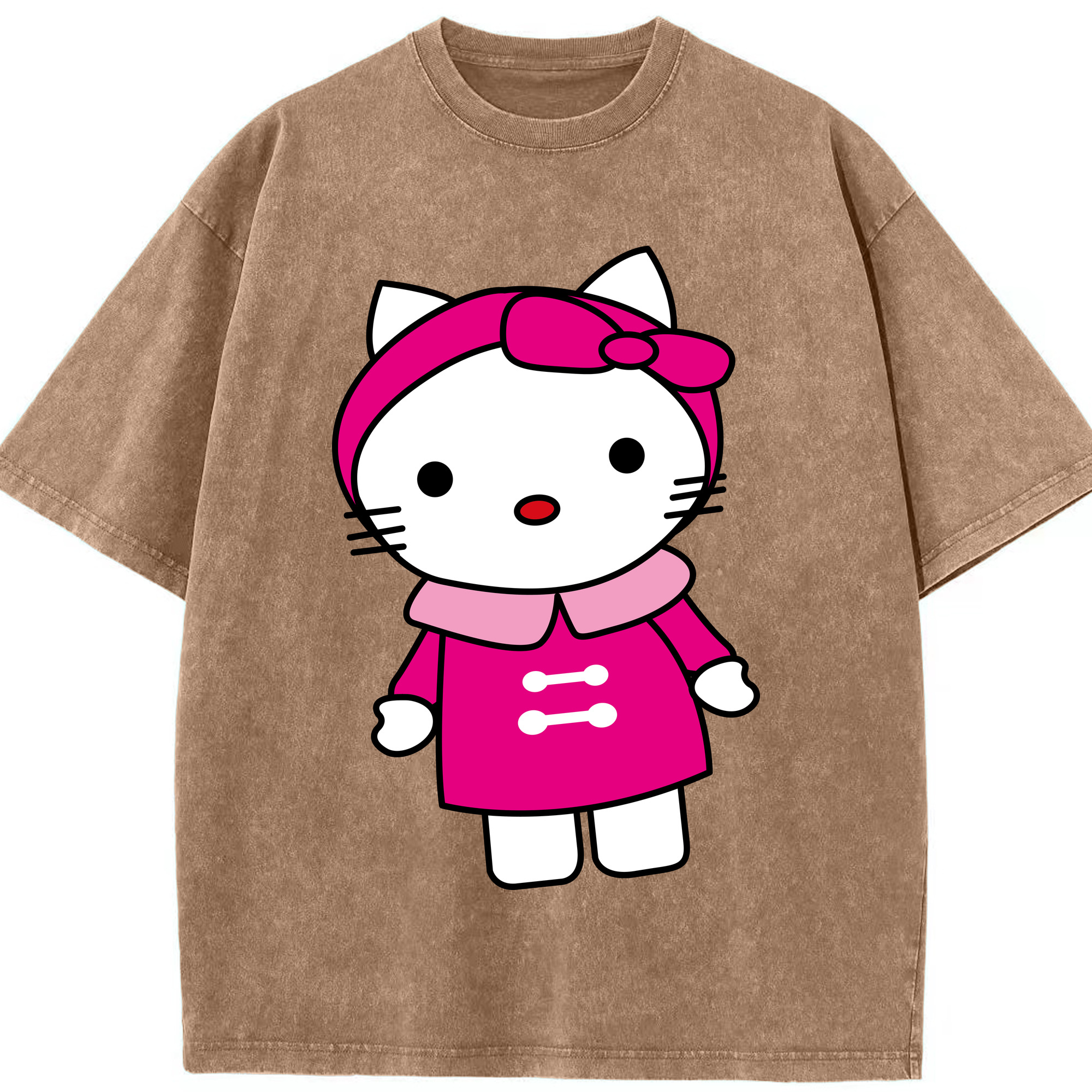 （画像用） Hello Kitty ハローキティ 綿100% ヴィンテージ風 半袖Tシャツ（フロントプリント）