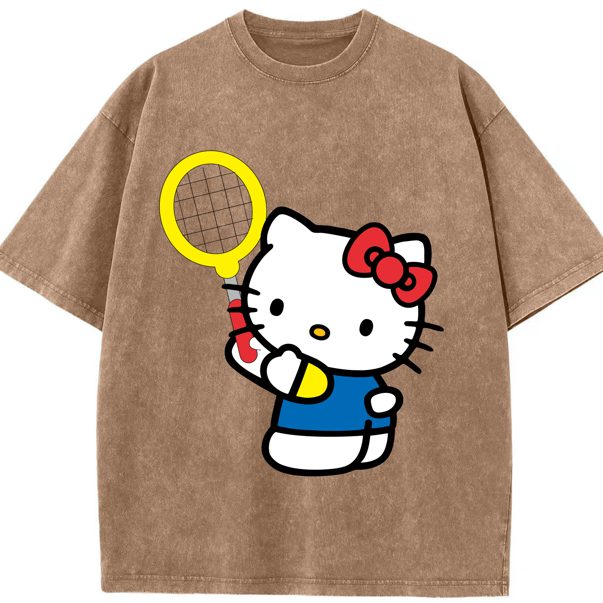 （画像用） Hello Kitty ハローキティ 綿100% ヴィンテージ風 半袖Tシャツ（フロントプリント）