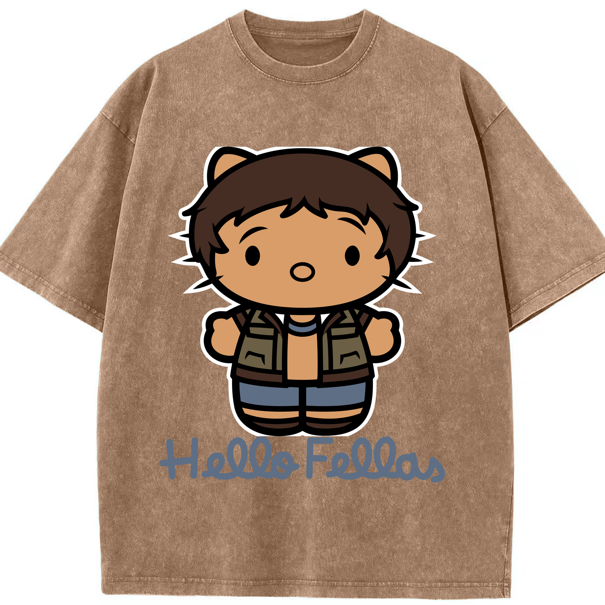 （画像用） Hello Kitty ハローキティ 綿100% ヴィンテージ風 半袖Tシャツ（フロントプリント）