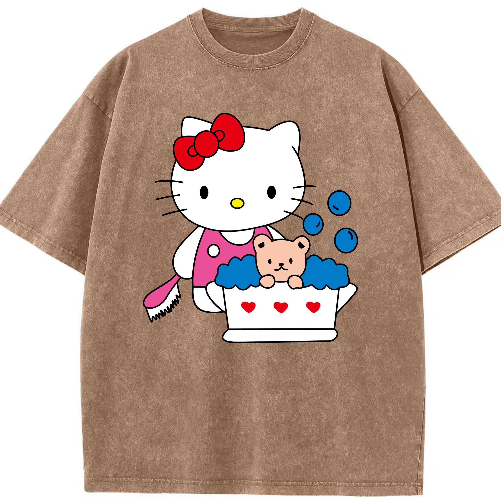 （画像用） Hello Kitty ハローキティ 綿100% ヴィンテージ風 半袖Tシャツ（フロントプリント）