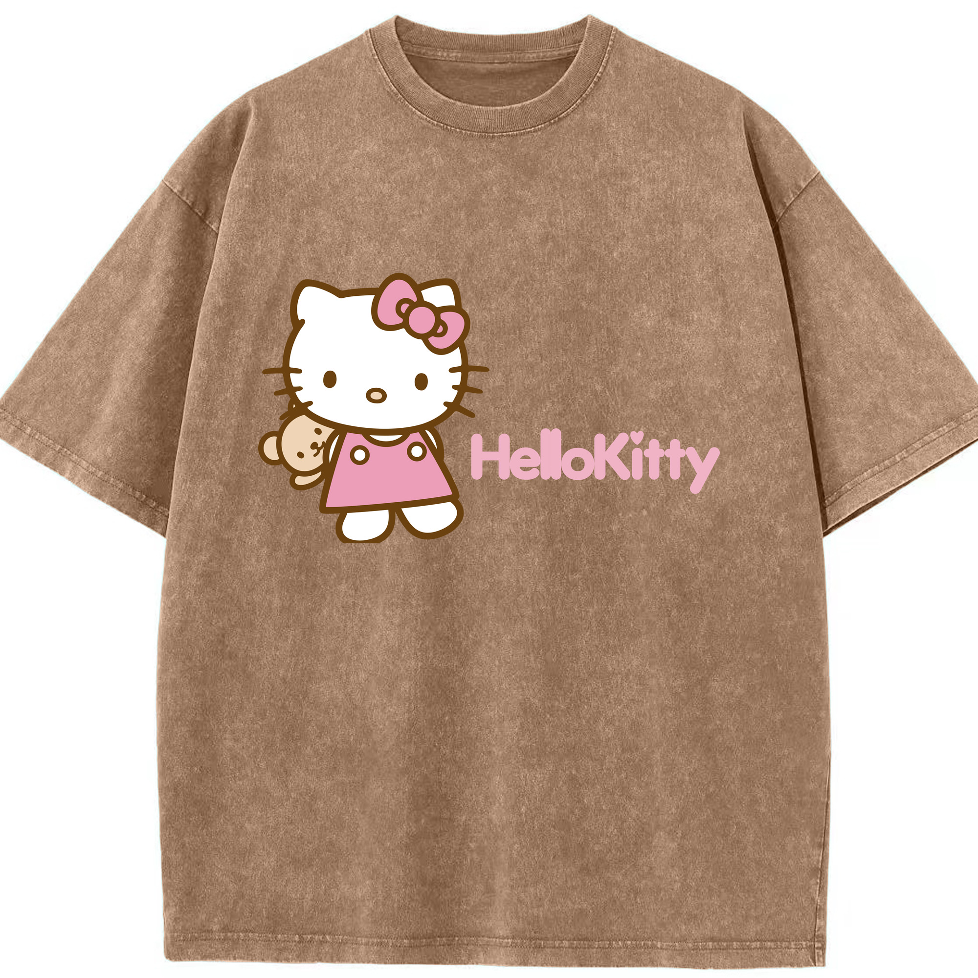 （画像用） Hello Kitty ハローキティ 綿100% ヴィンテージ風 半袖Tシャツ（フロントプリント）