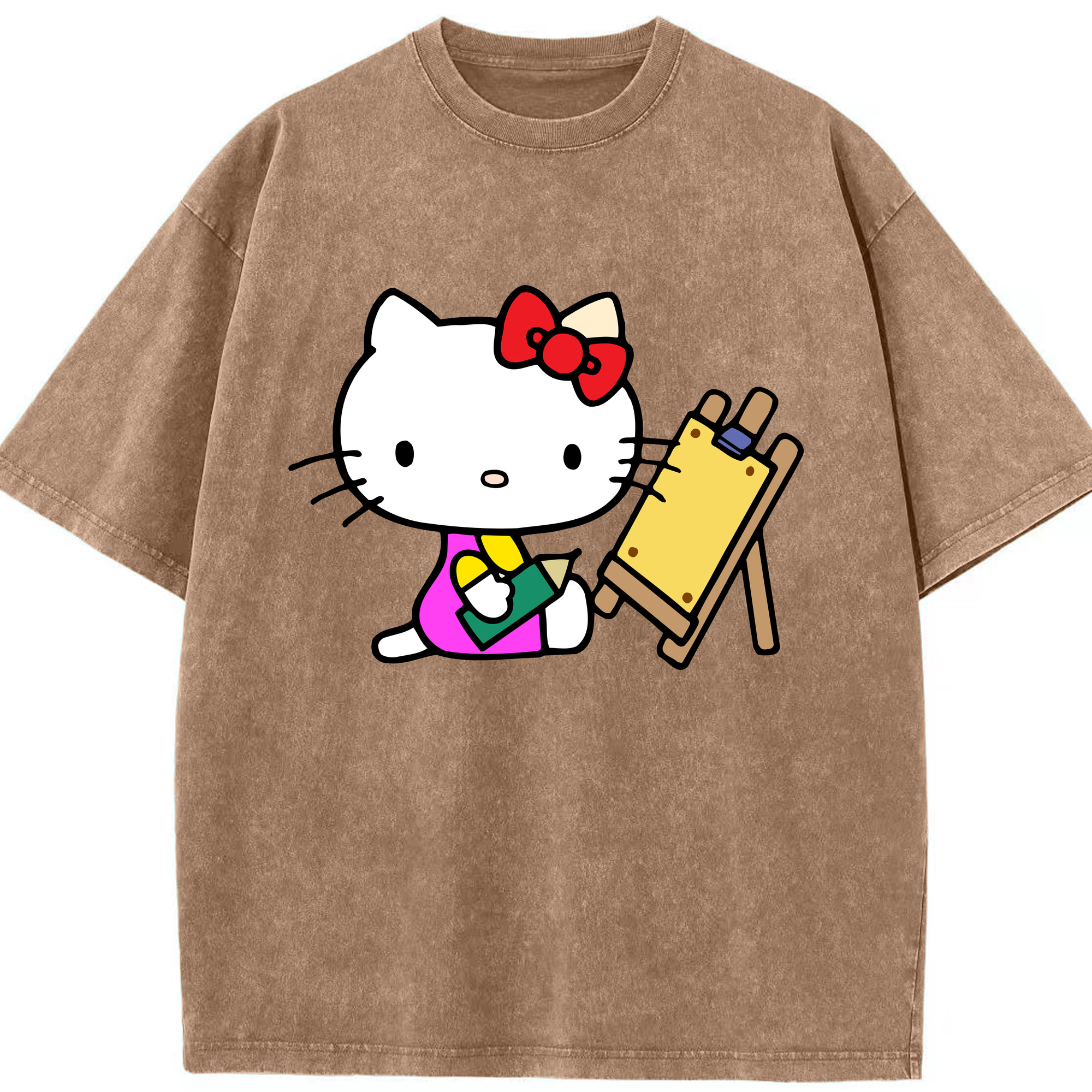（画像用） Hello Kitty ハローキティ 綿100% ヴィンテージ風 半袖Tシャツ（フロントプリント）