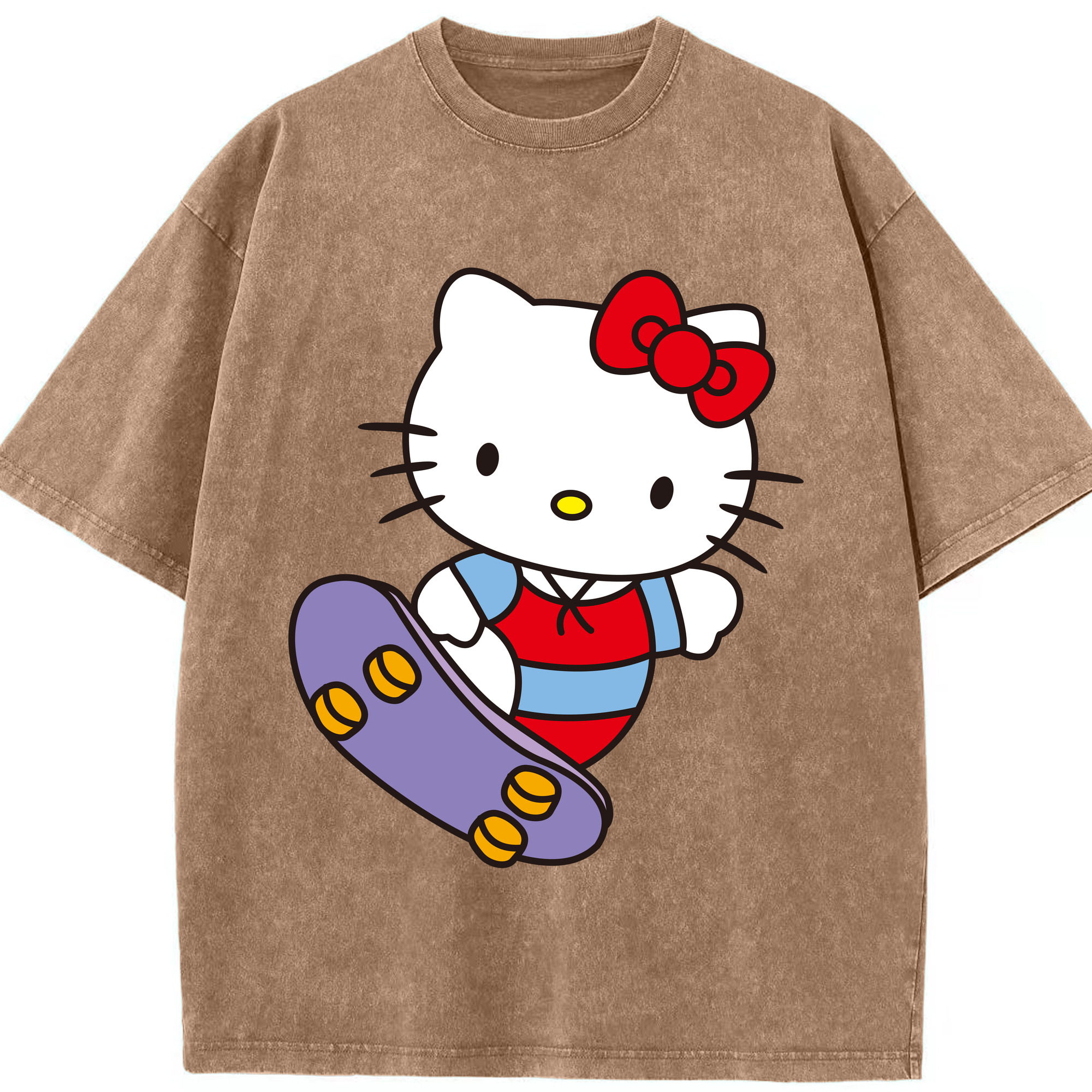 （画像用） Hello Kitty ハローキティ 綿100% ヴィンテージ風 半袖Tシャツ（フロントプリント）
