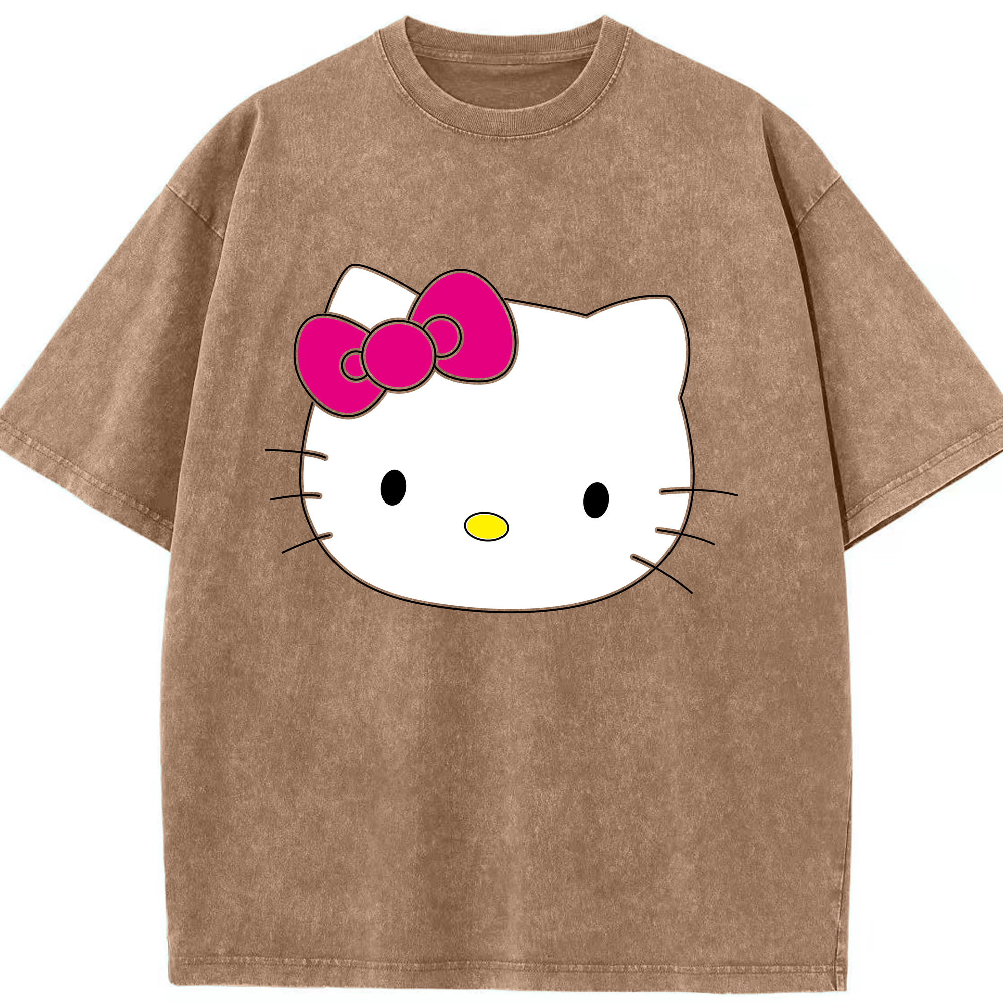 （画像用） Hello Kitty ハローキティ 綿100% ヴィンテージ風 半袖Tシャツ（フロントプリント）