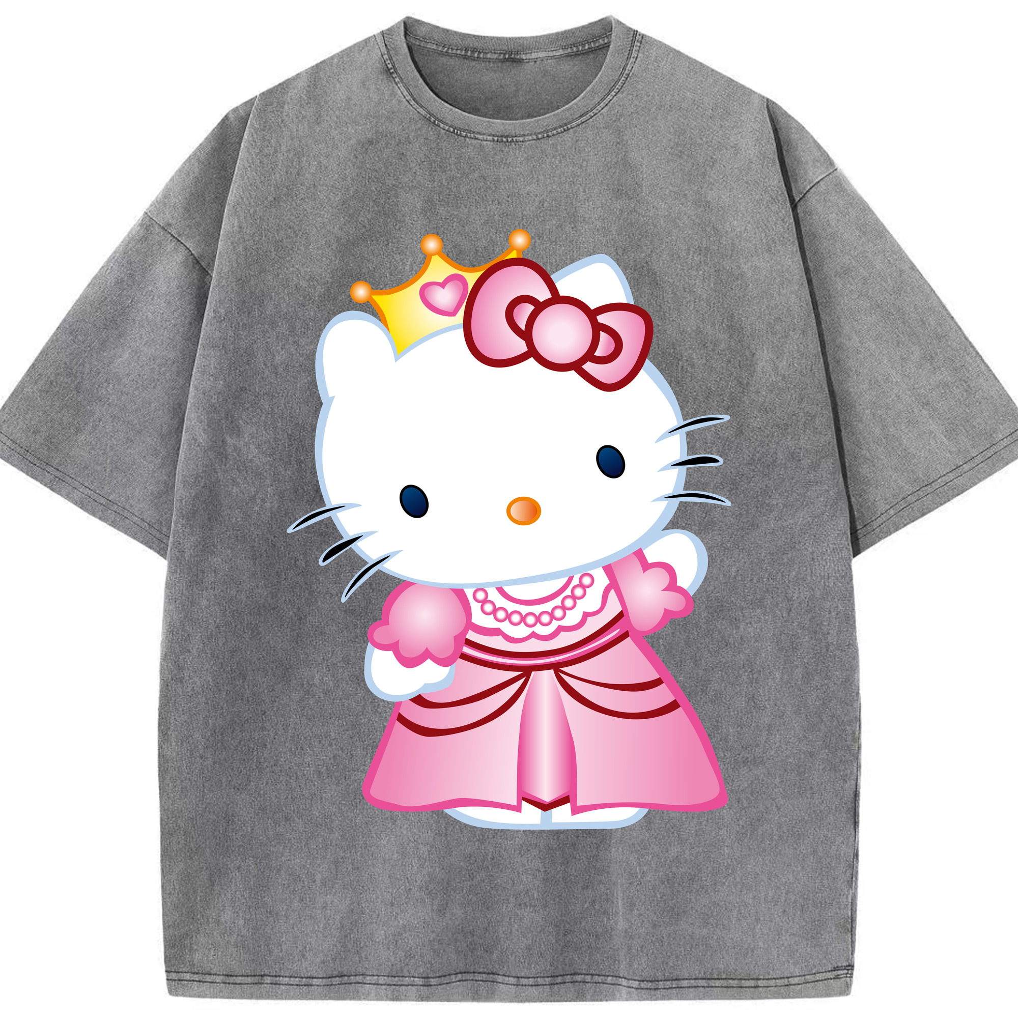 （画像用） Hello Kitty ハローキティ 綿100% ヴィンテージ風 半袖Tシャツ（フロントプリント）