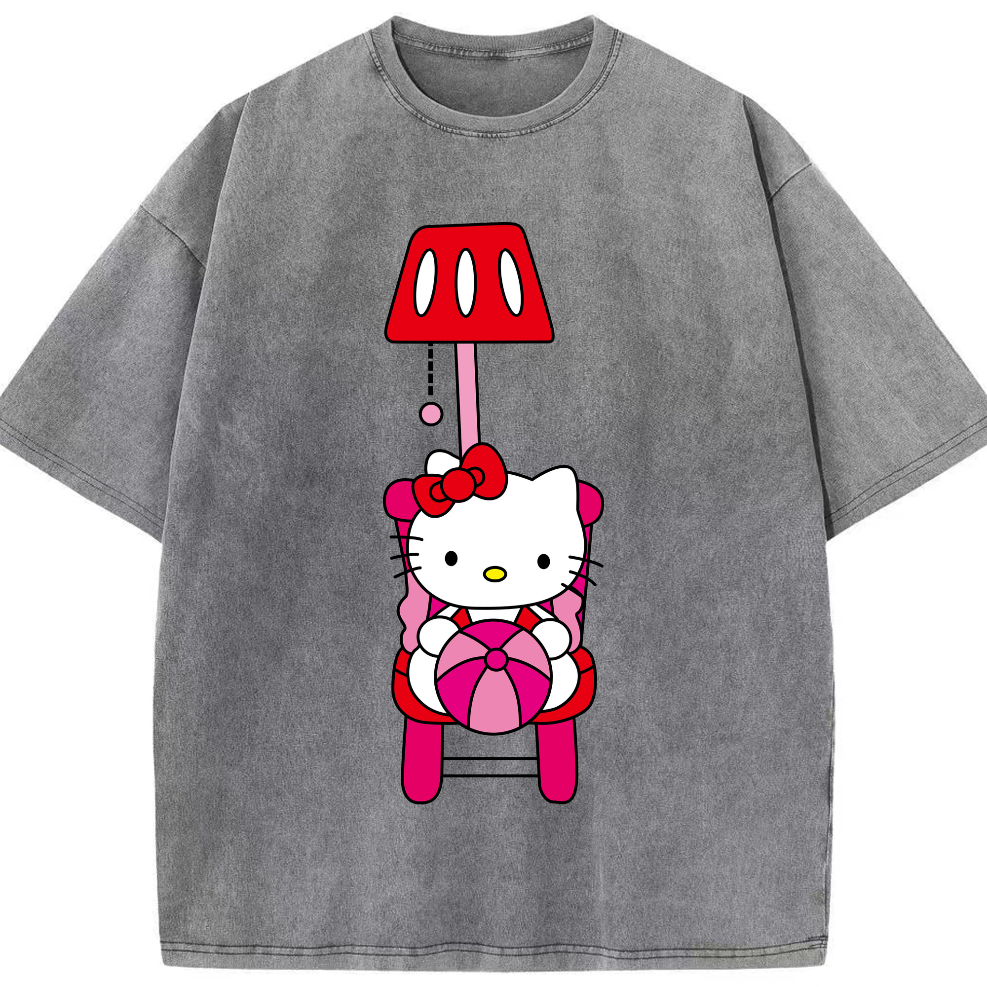 （画像用） Hello Kitty ハローキティ 綿100% ヴィンテージ風 半袖Tシャツ（フロントプリント）