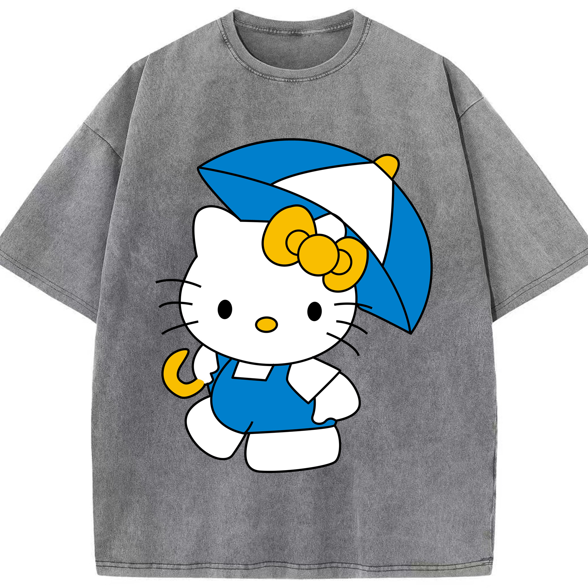 （画像用） Hello Kitty ハローキティ 綿100% ヴィンテージ風 半袖Tシャツ（フロントプリント）
